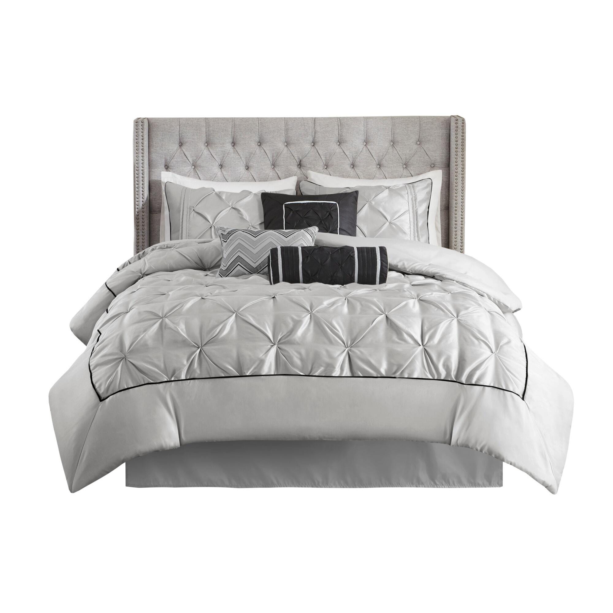 JLA Home Laurel Comforter Set, Gray, large