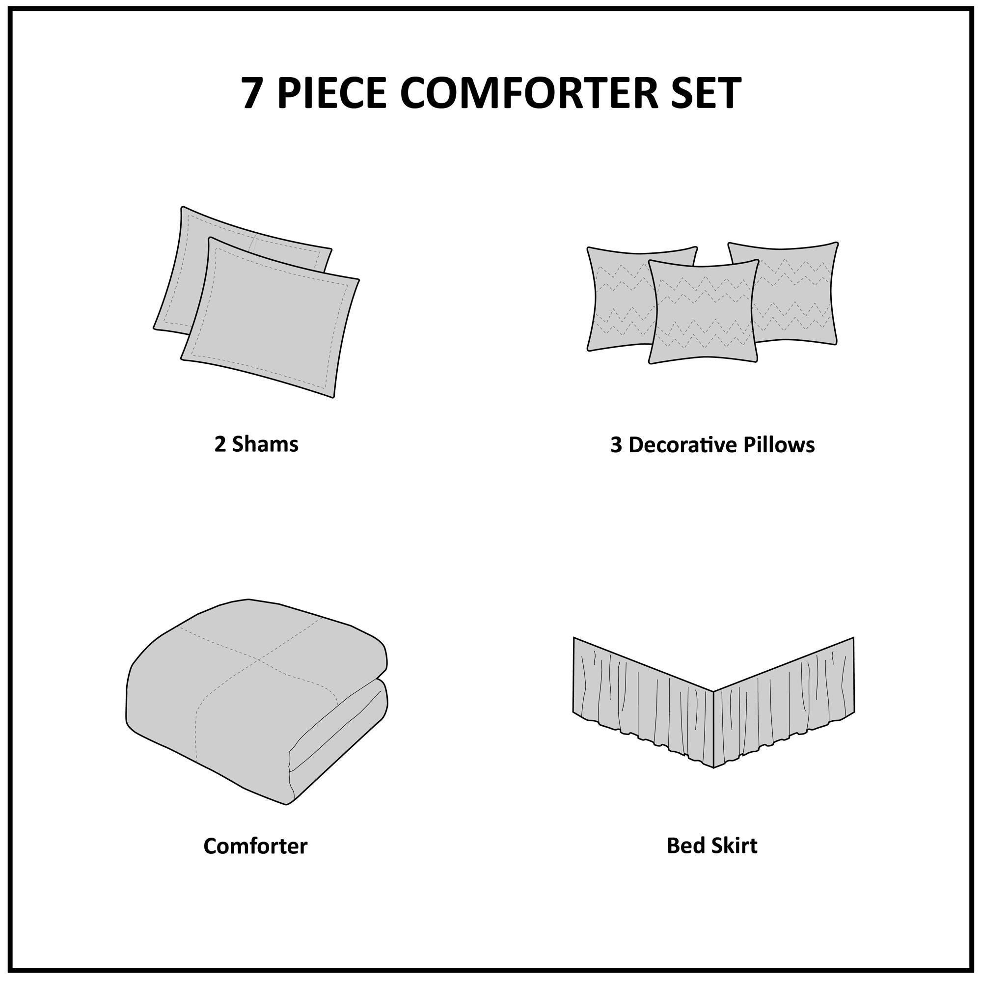 JLA Home Laurel Comforter Set, Gray, large