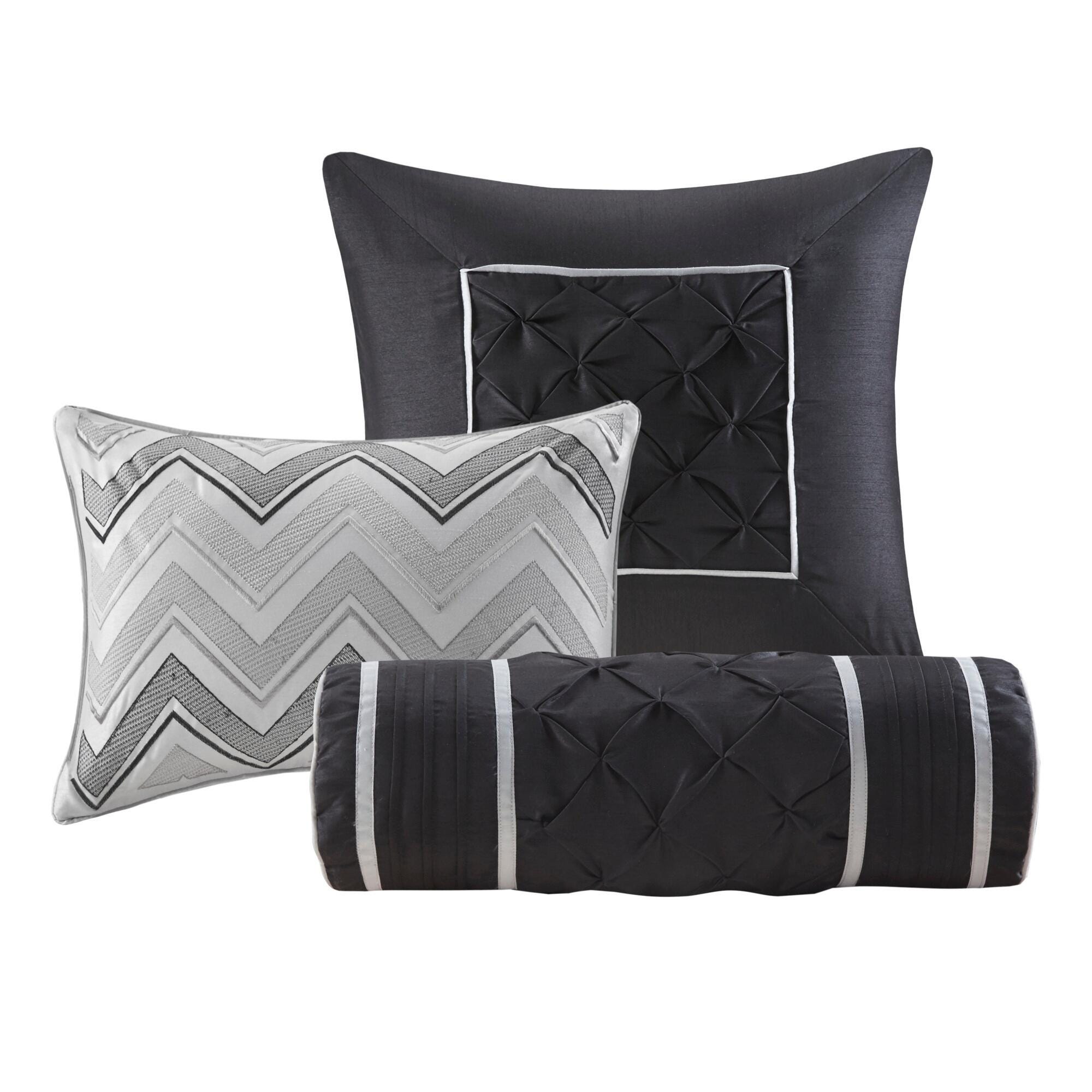 JLA Home Laurel Comforter Set, Gray, large