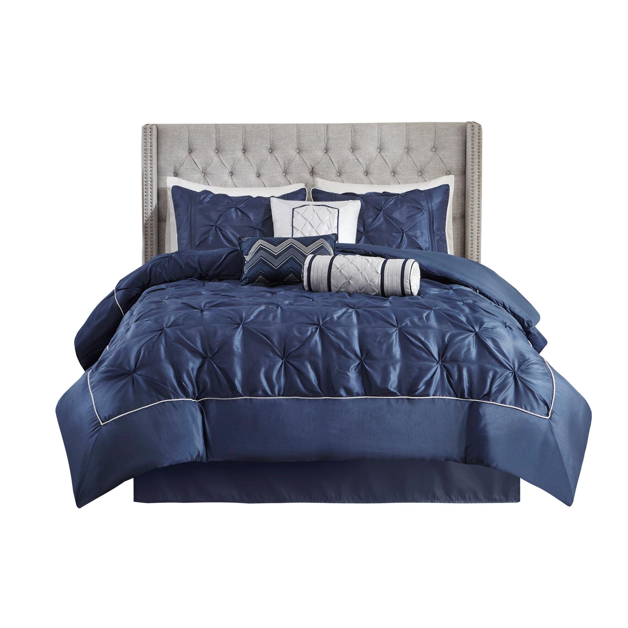 JLA Home Laurel Comforter Set, Navy, large