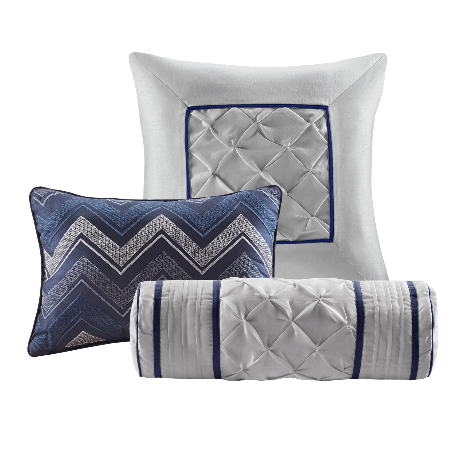 JLA Home Laurel Comforter Set, Navy, large