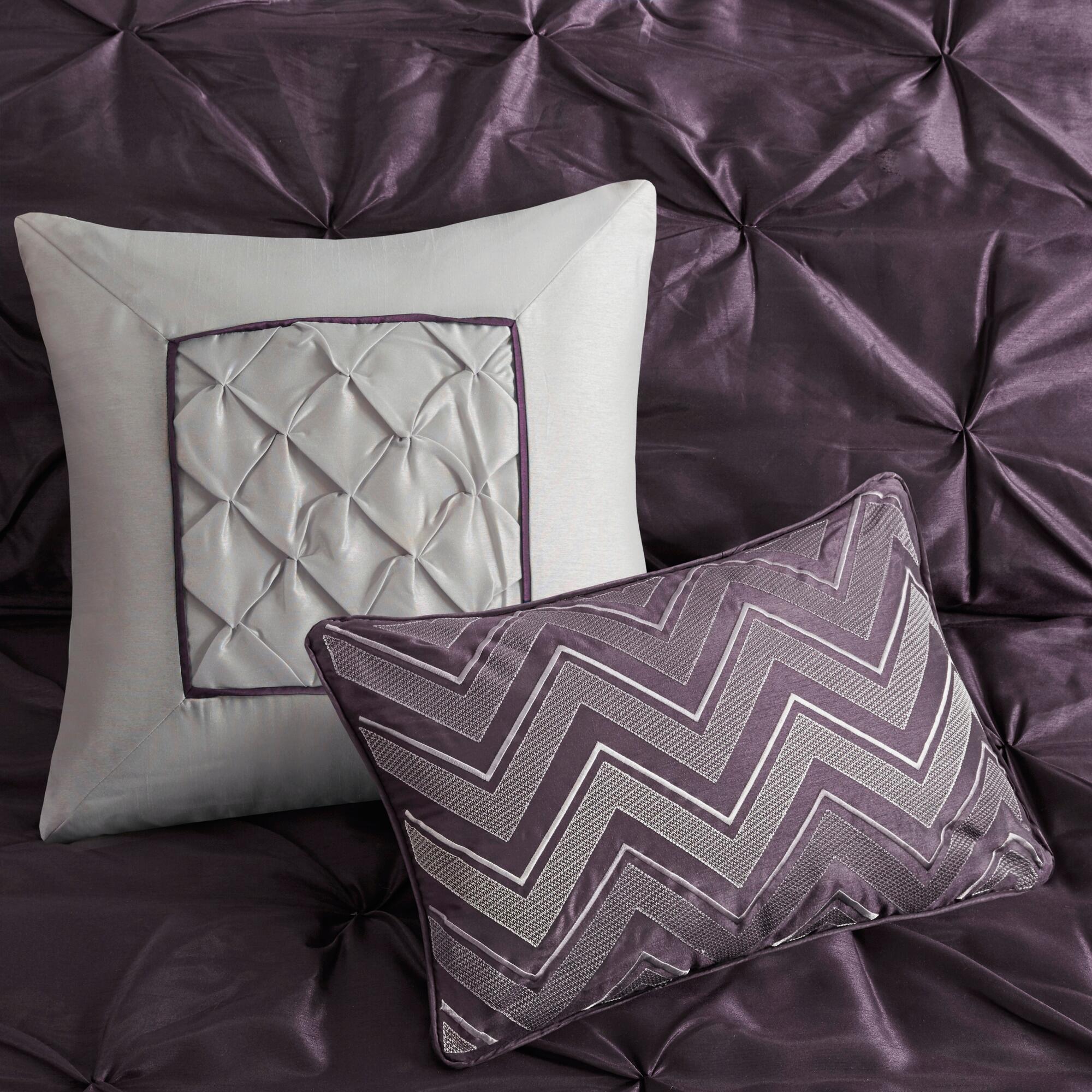 JLA Home Laurel Comforter Set, Plum, large