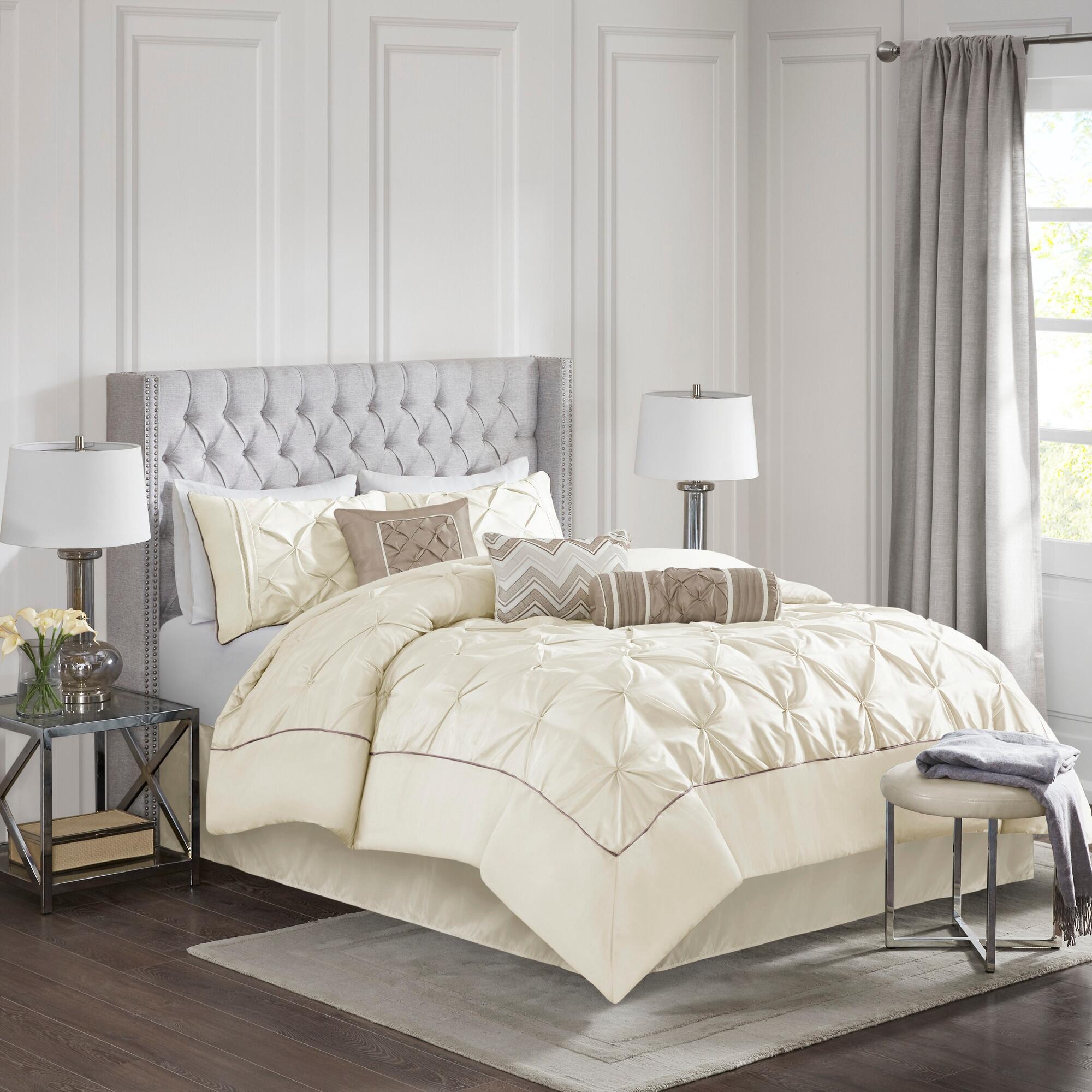 JLA Home Laurel Comforter Set, Ivory, large