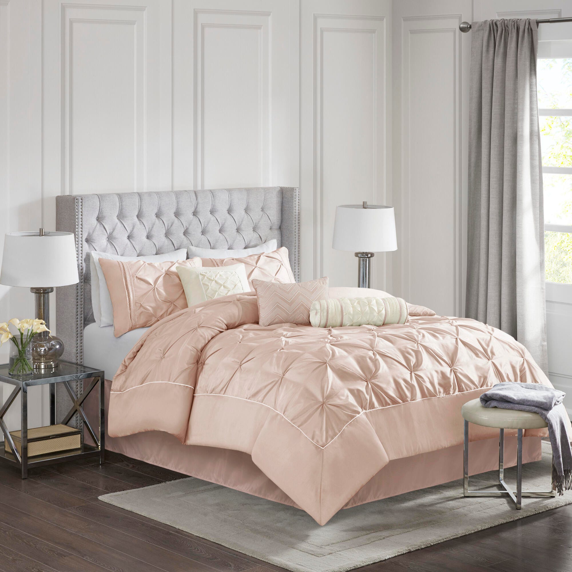 JLA Home Laurel Comforter Set, Blush, large