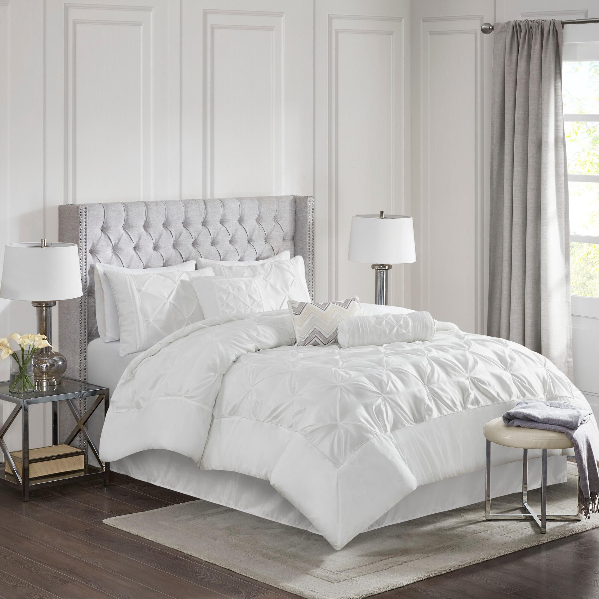 JLA Home Laurel Comforter Set, White, large