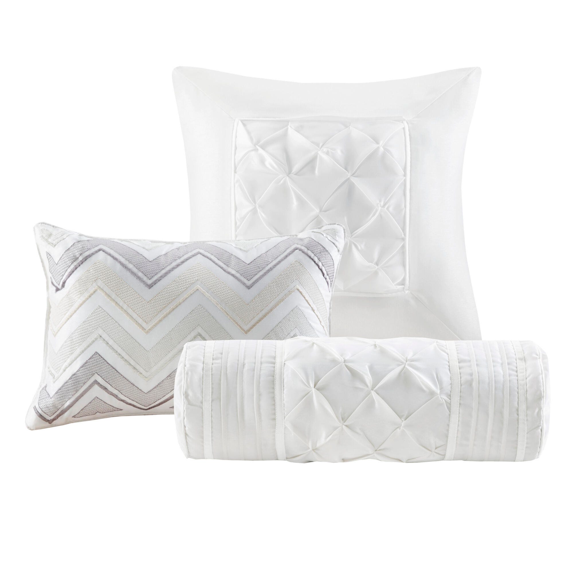 JLA Home Laurel Comforter Set, White, large
