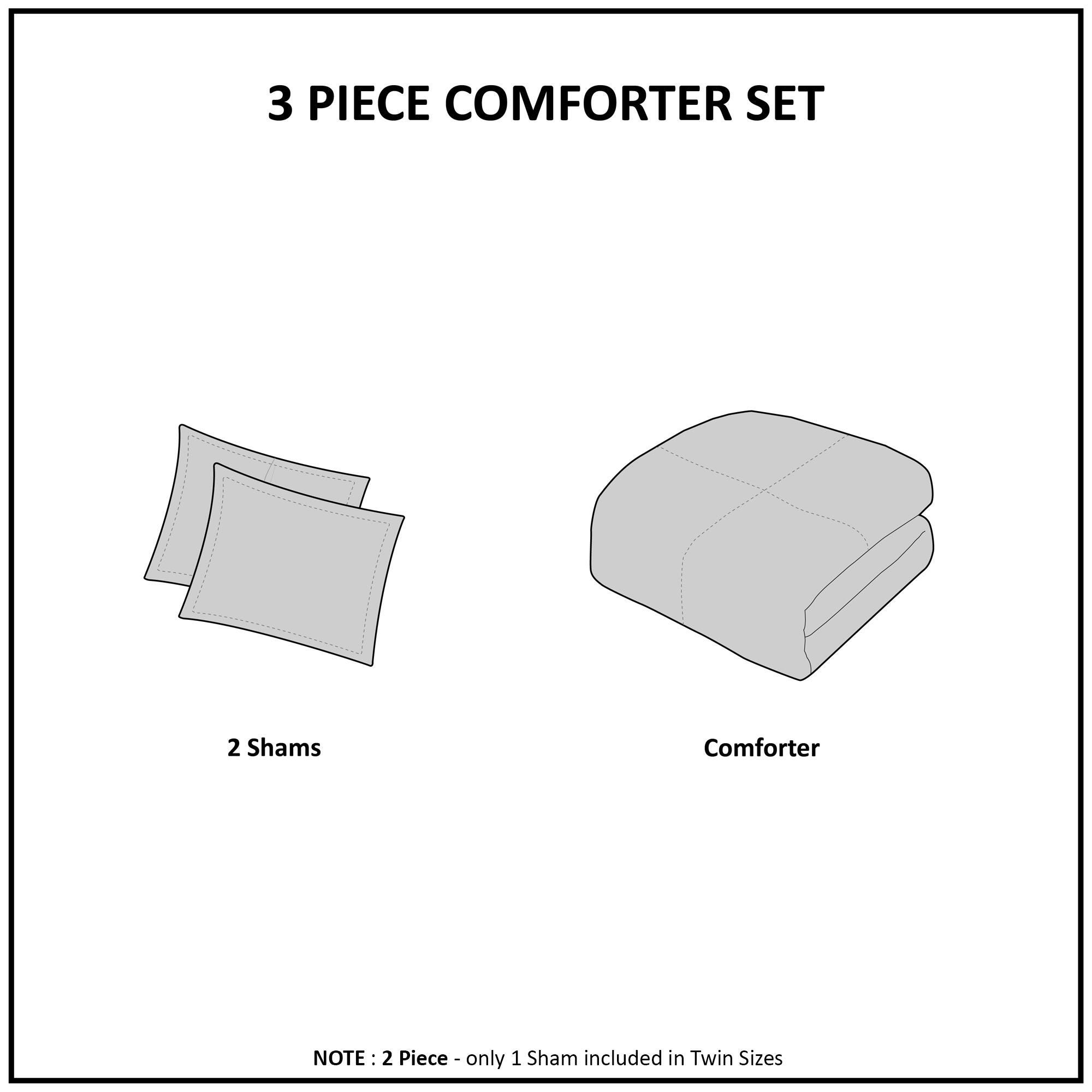 JLA Home Viola Comforter Set, White, large