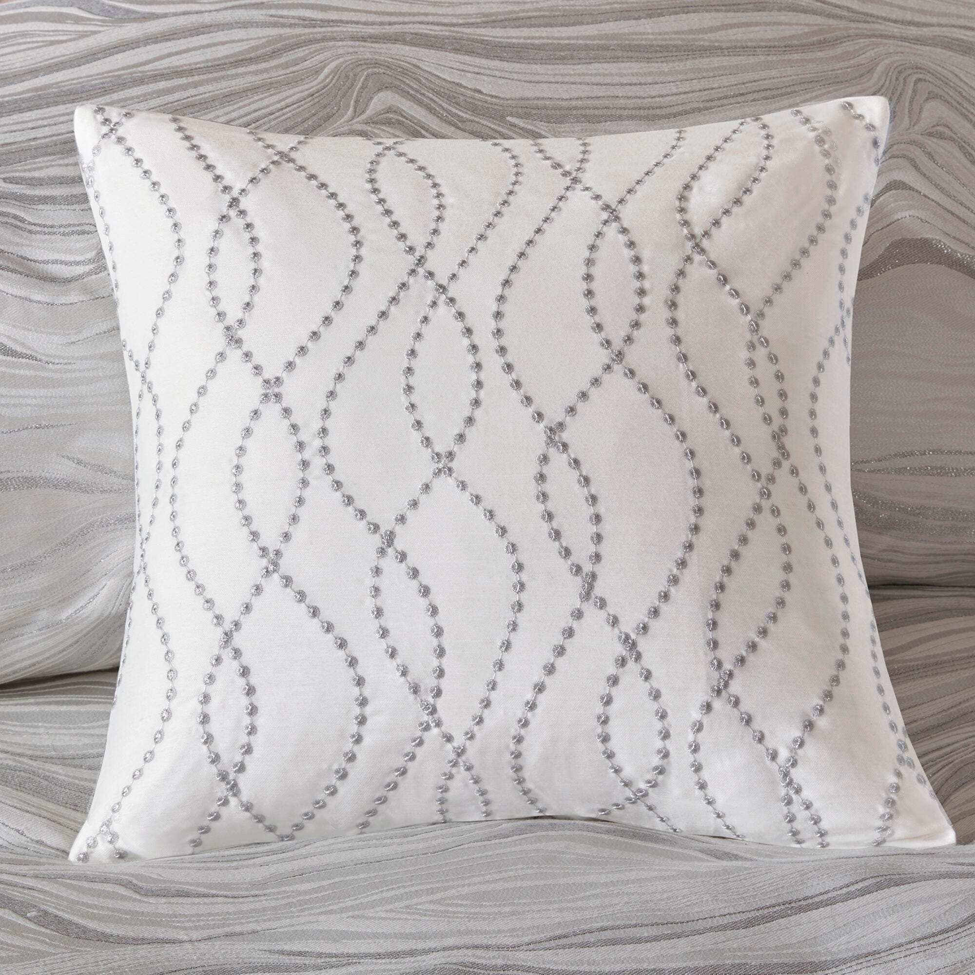 JLA Home Hollywood Glam Comforter Set, White, large