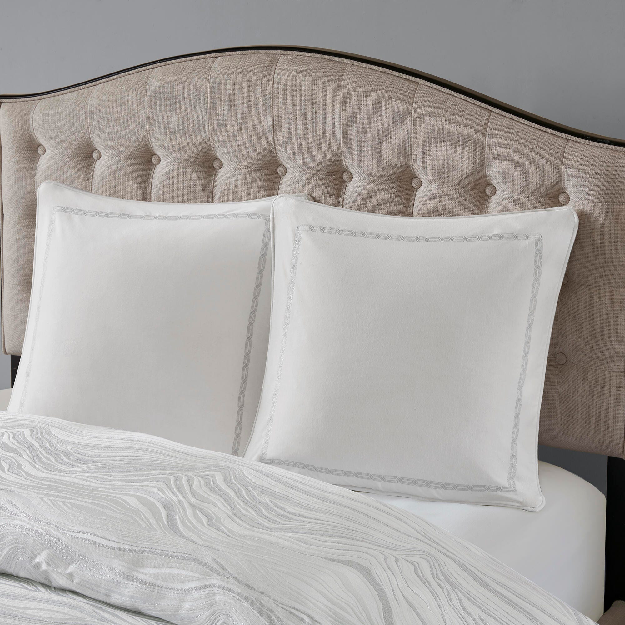 JLA Home Hollywood Glam Comforter Set, White, large