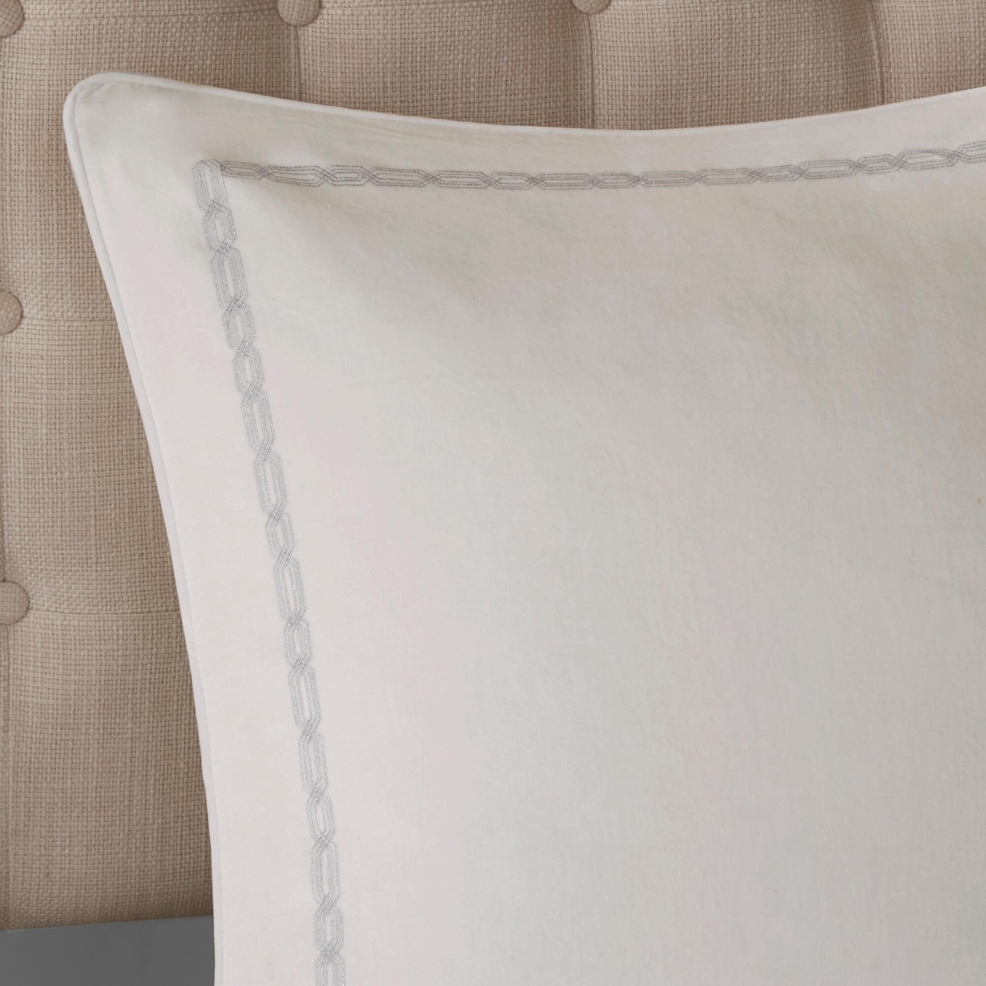 JLA Home Hollywood Glam Comforter Set, White, large