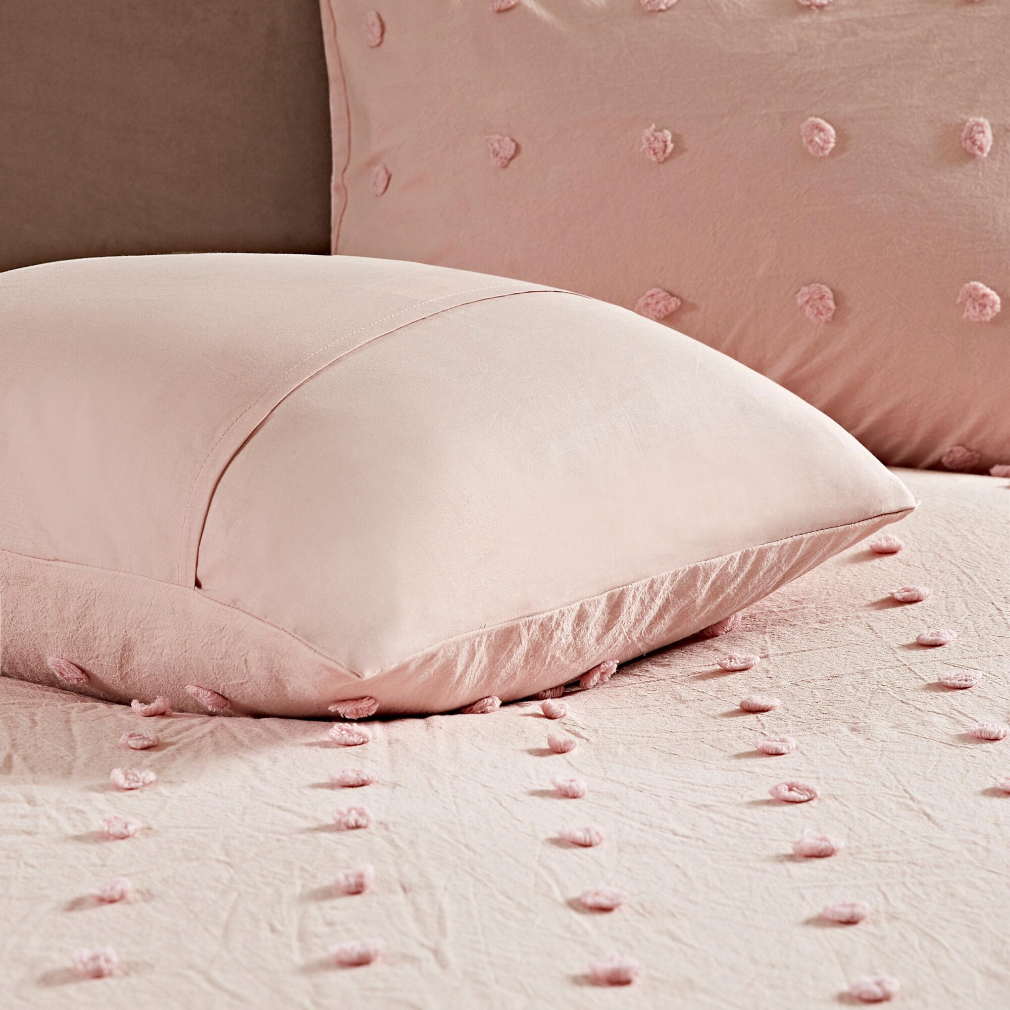 JLA Home Brooklyn Cotton Jacquard Full/Queen Comforter Set, Pink, large