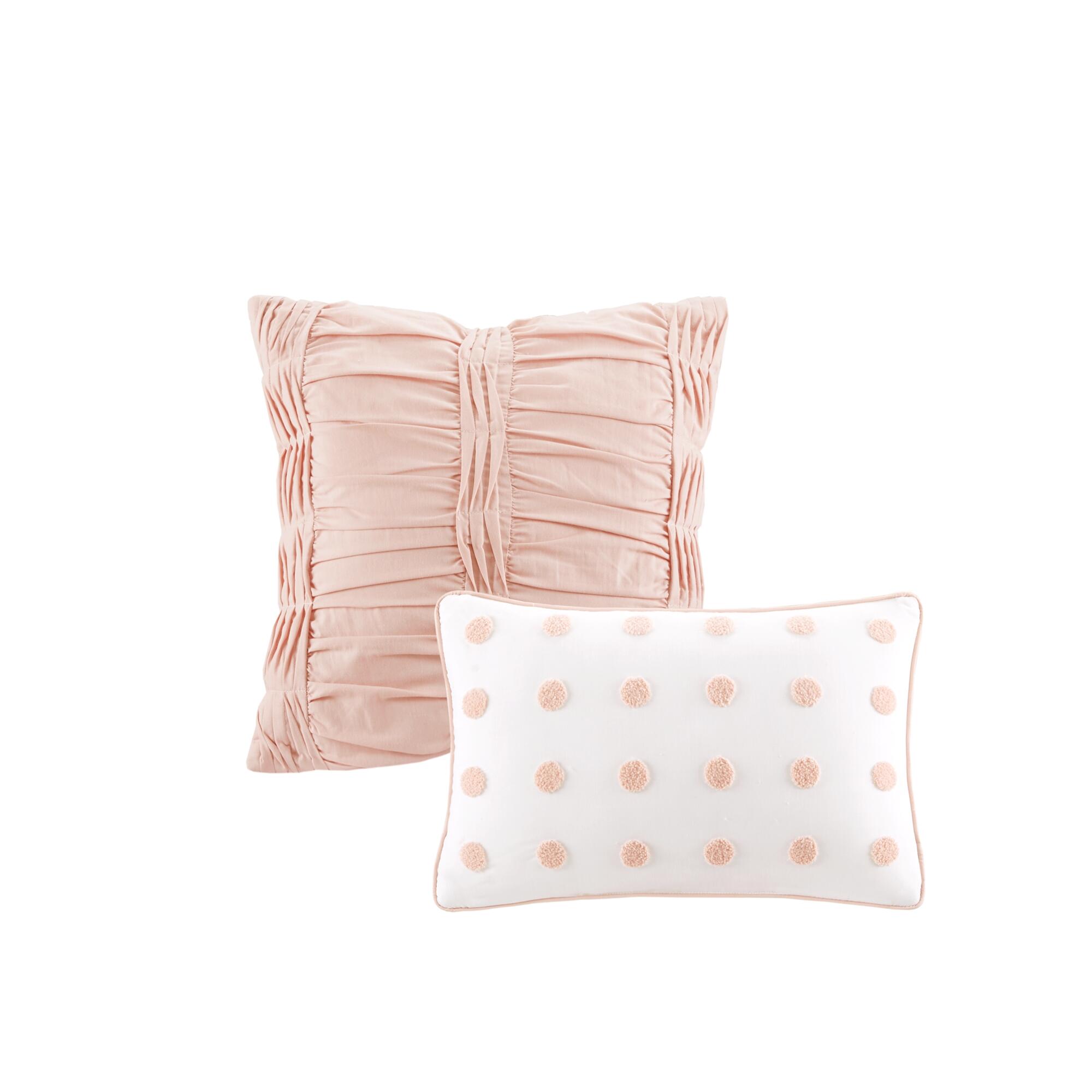 JLA Home Brooklyn Cotton Jacquard King/Cal King Comforter Set, Pink, large