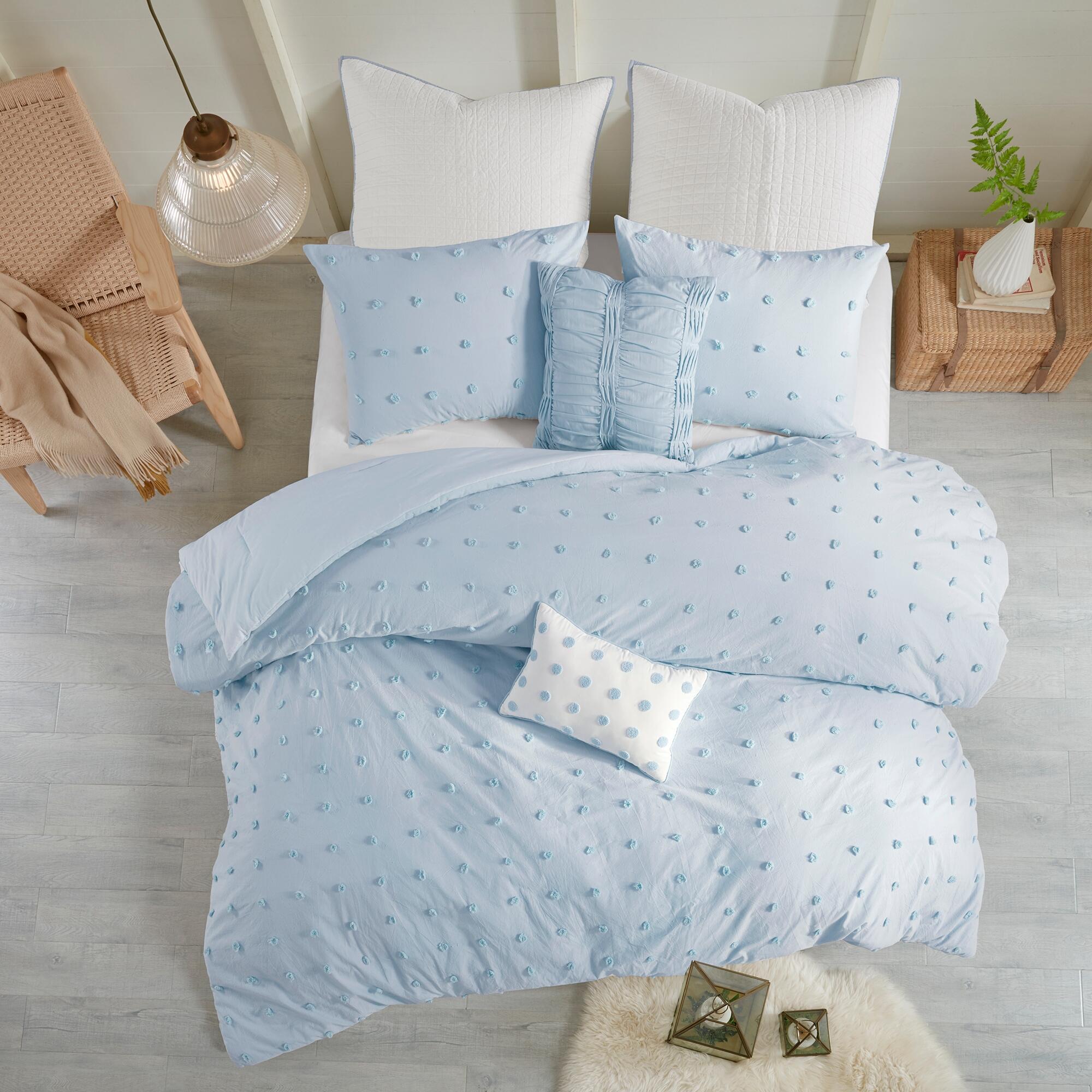 JLA Home Brooklyn Cotton Jacquard Twin/Twin XL Comforter Set, Blue, large
