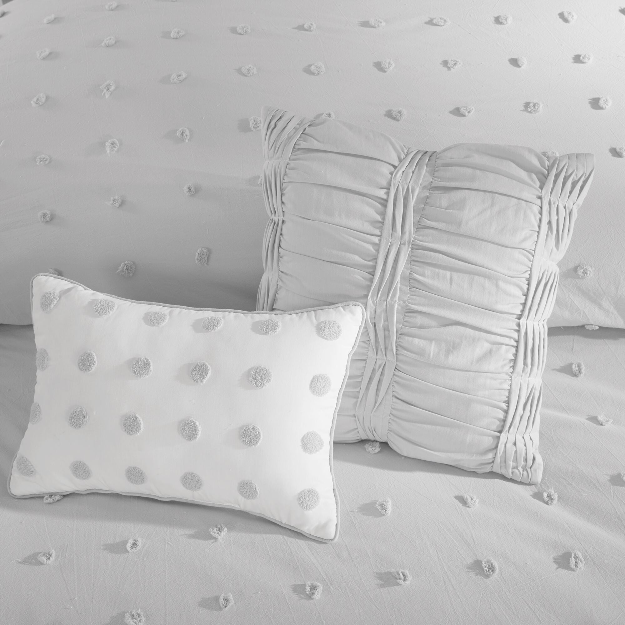 JLA Home Brooklyn Cotton Jacquard King/Cal King Comforter Set, Gray, large