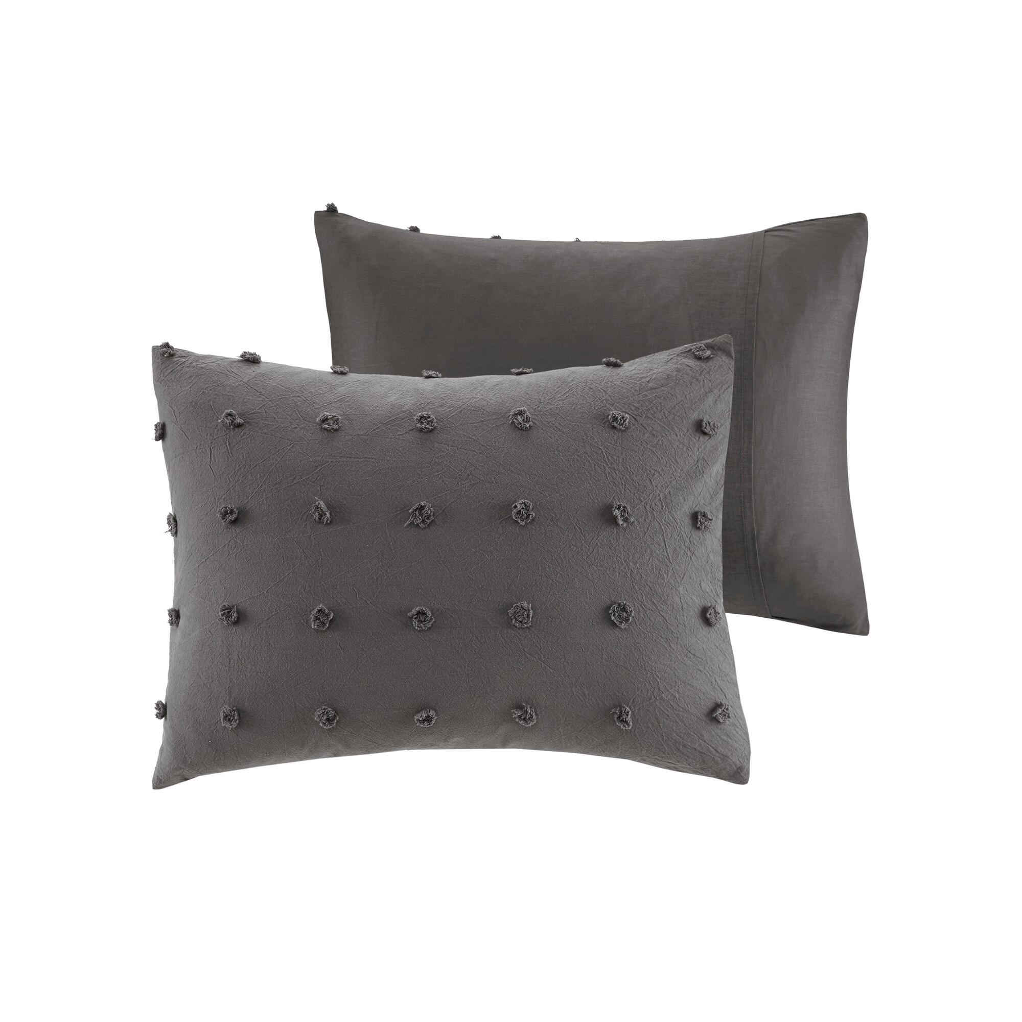 JLA Home Brooklyn Cotton Jacquard Full/Queen Comforter Set, Charcoal, large