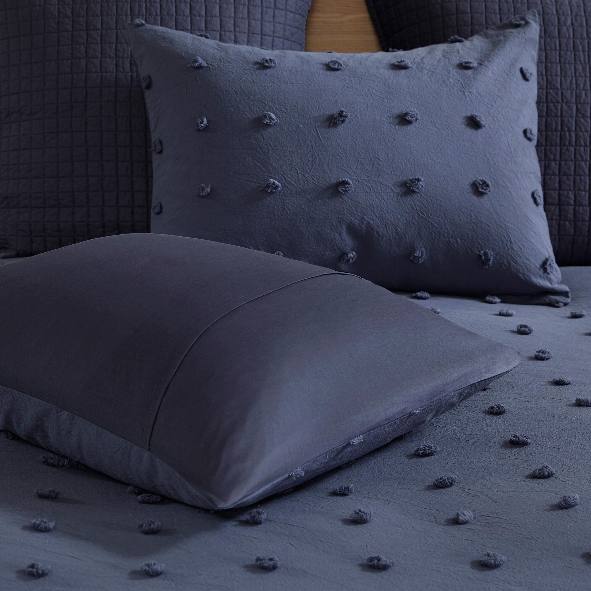 JLA Home Brooklyn Cotton Jacquard Twin/Twin XL Comforter Set, Indigo Blue, large