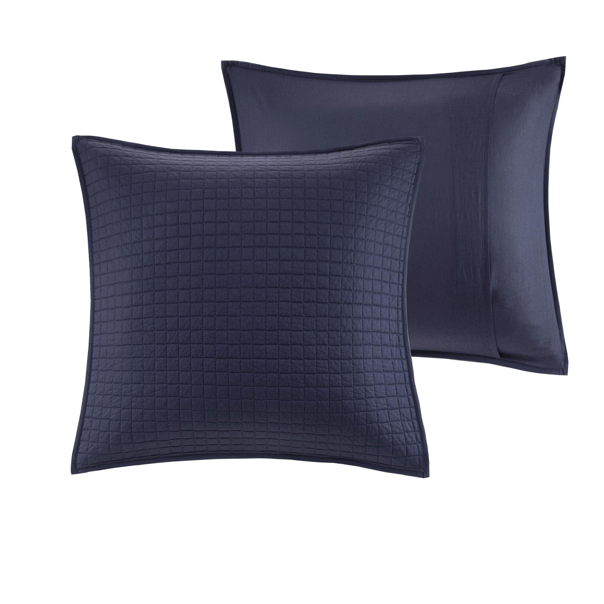 JLA Home Brooklyn Cotton Jacquard Full/Queen Comforter Set, Indigo Blue, large