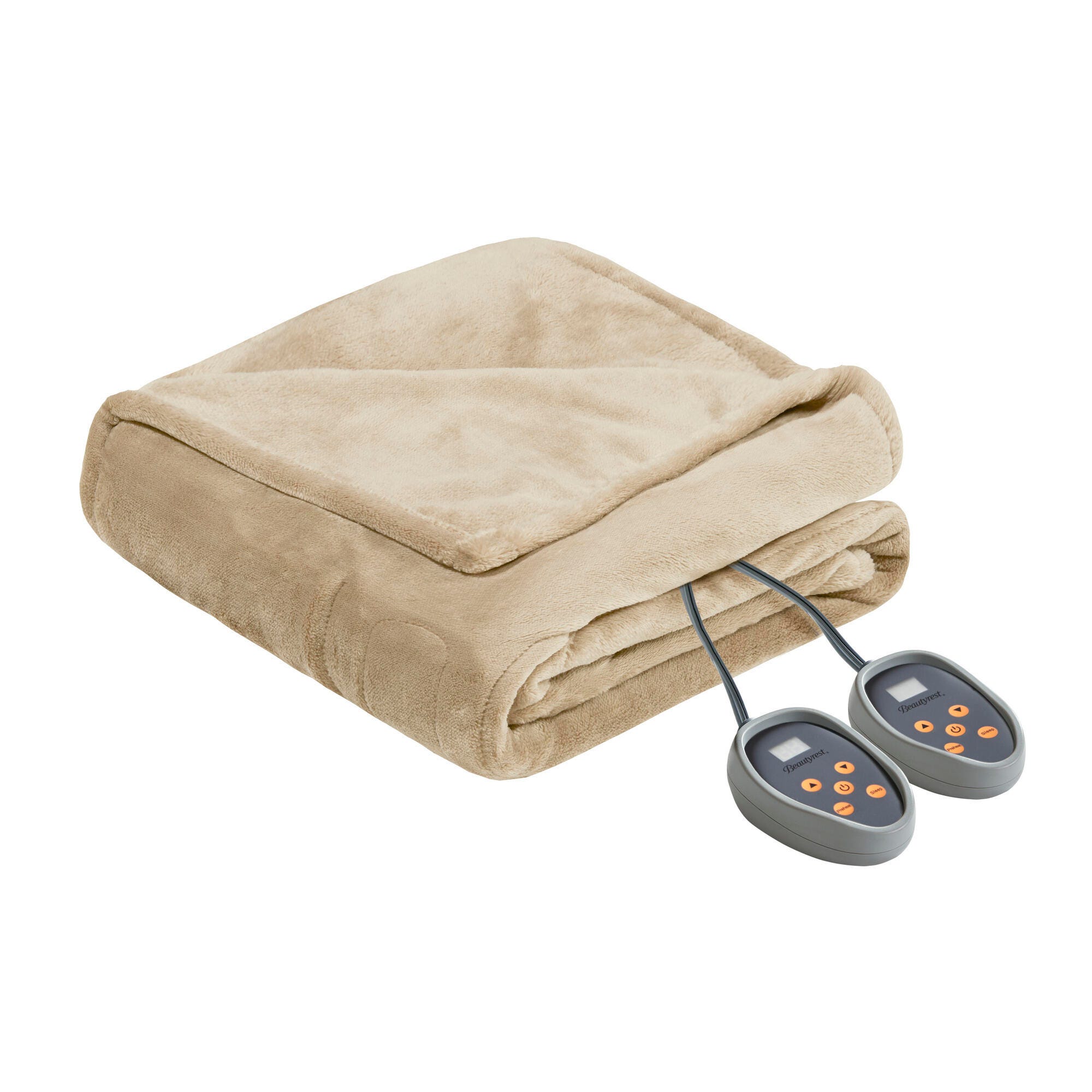 Beautyrest Full Heated Blanket, Tan, large
