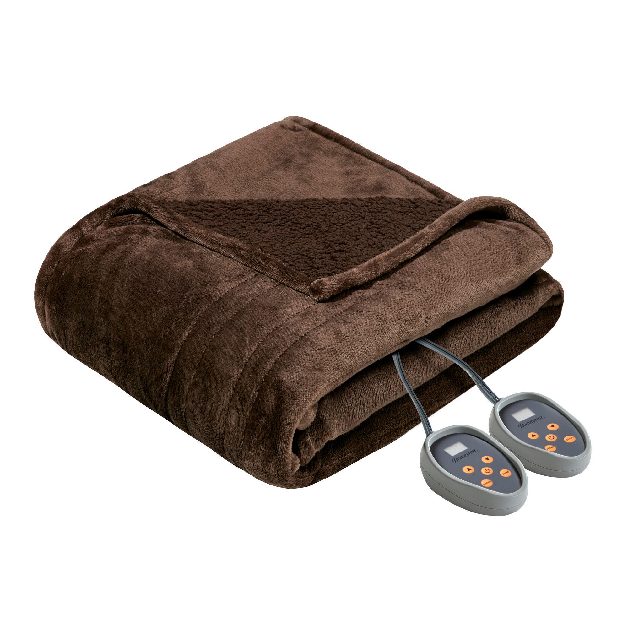 Beautyrest Queen Heated Blanket, Chocolate, large