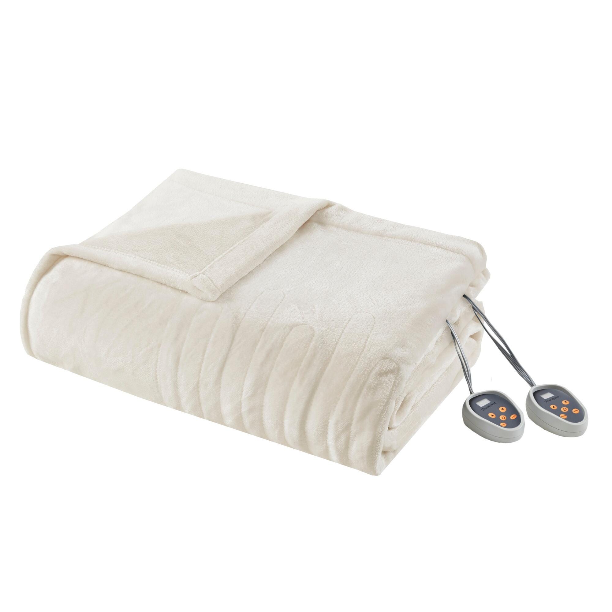 Beautyrest King Heated Blanket, Ivory, rollover