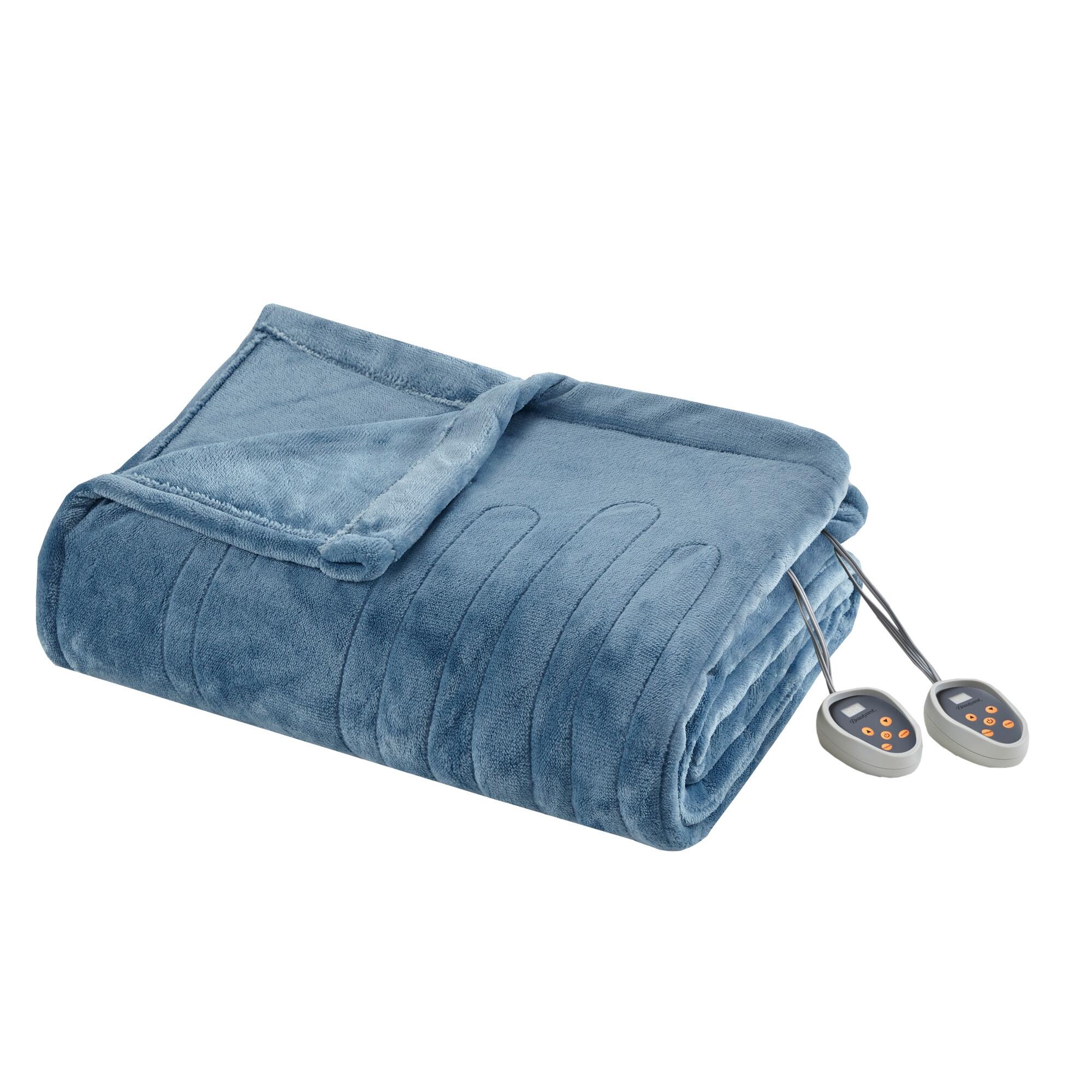 Beautyrest Twin Heated Blanket, Sapphire Blue, large