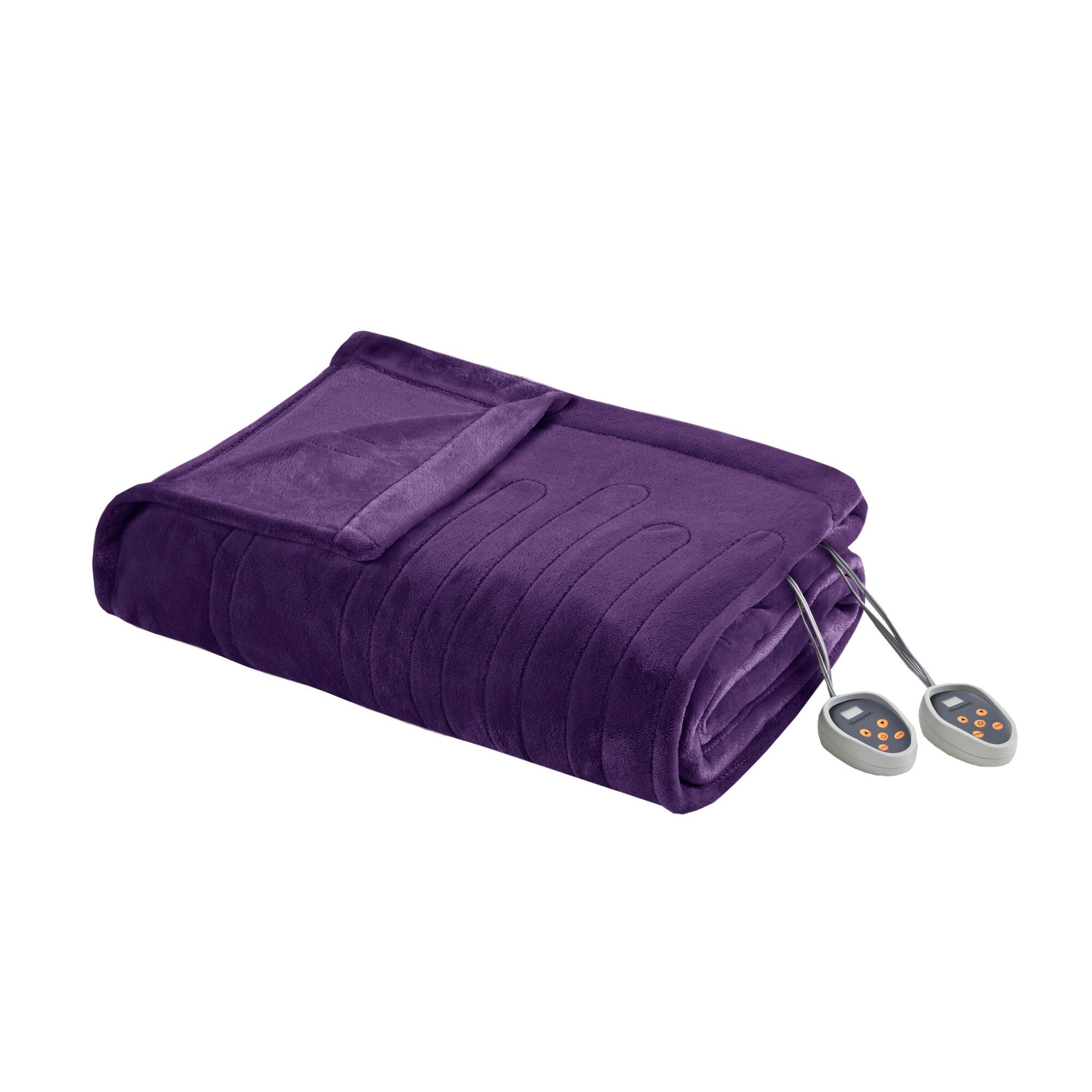 Beautyrest Queen Heated Blanket, Purple, large