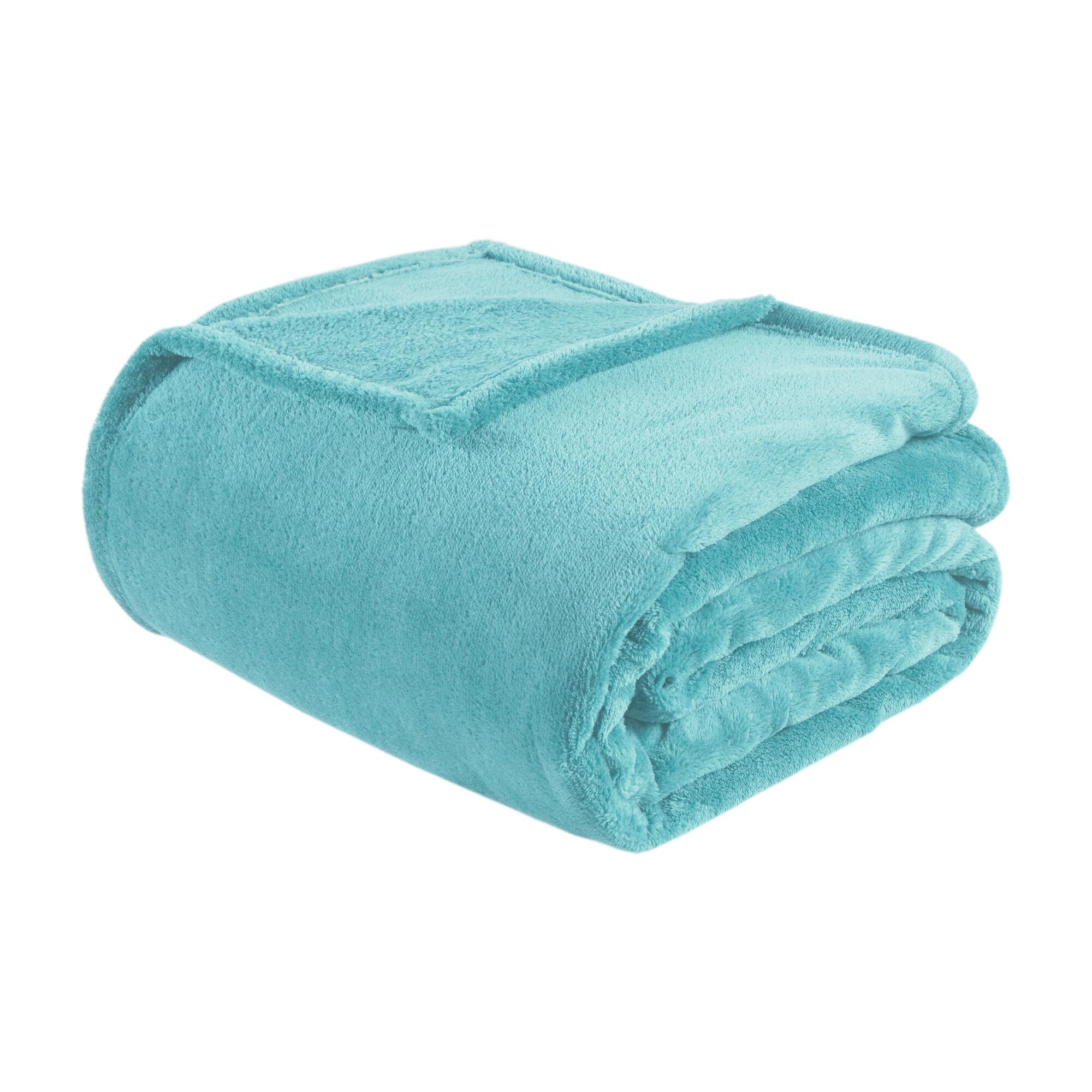 Intelligent Design Microlight plush King Oversized Blanket, Aqua, rollover