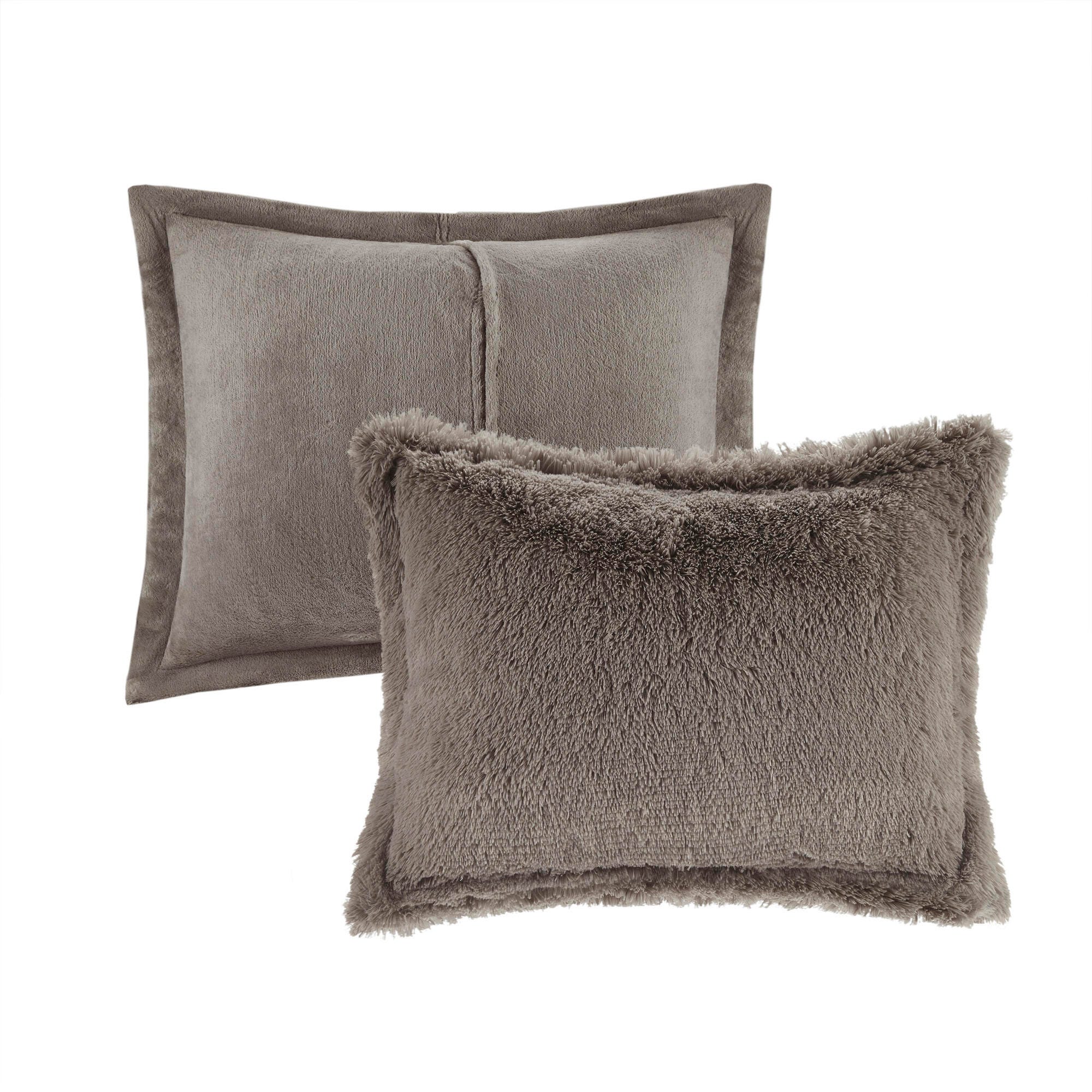 Intelligent Design Malea Full/Queen Shaggy Faux Fur Comforter Set, Gray, large