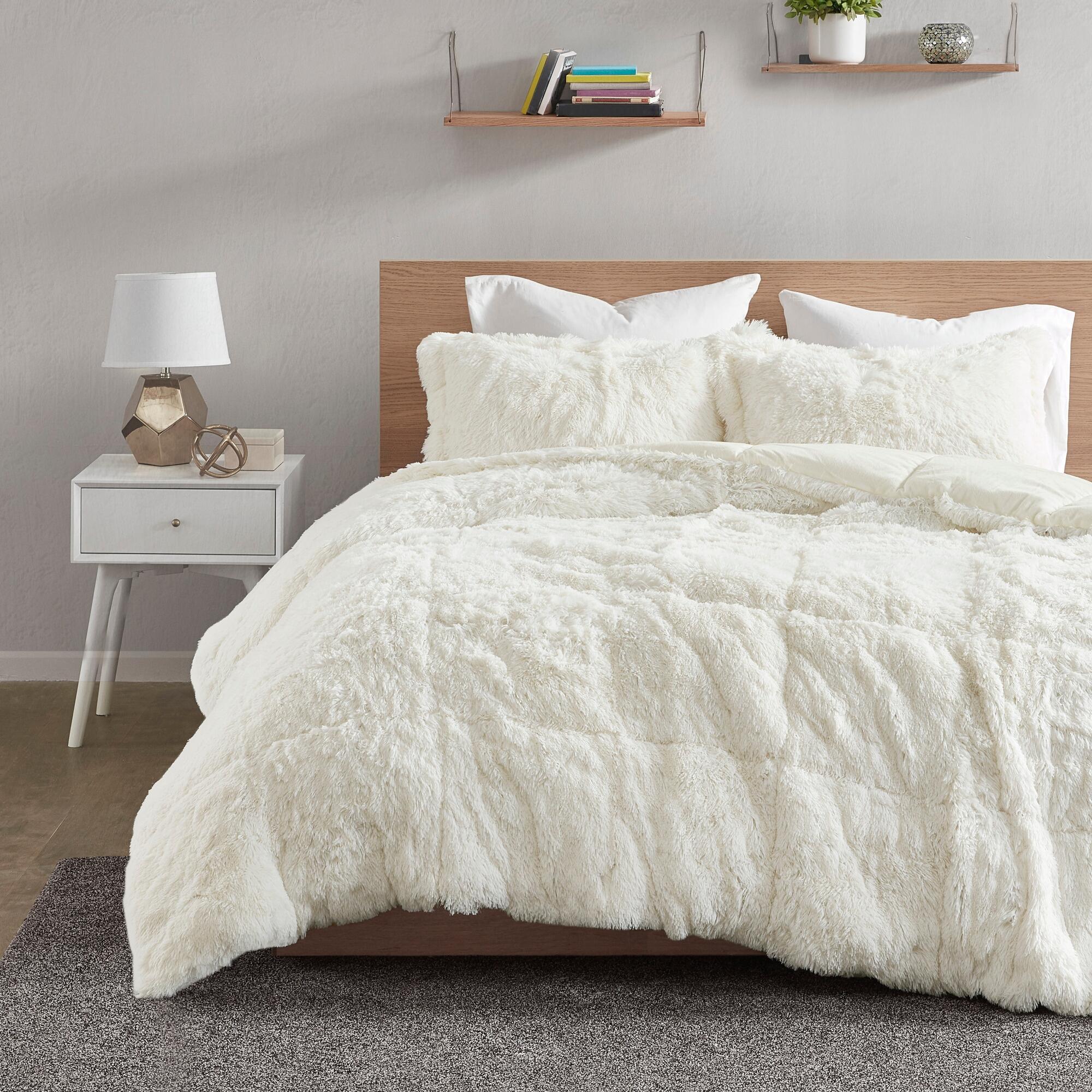 Intelligent Design Malea Twin/Twin XL Shaggy Faux Fur Comforter Set, Ivory, large
