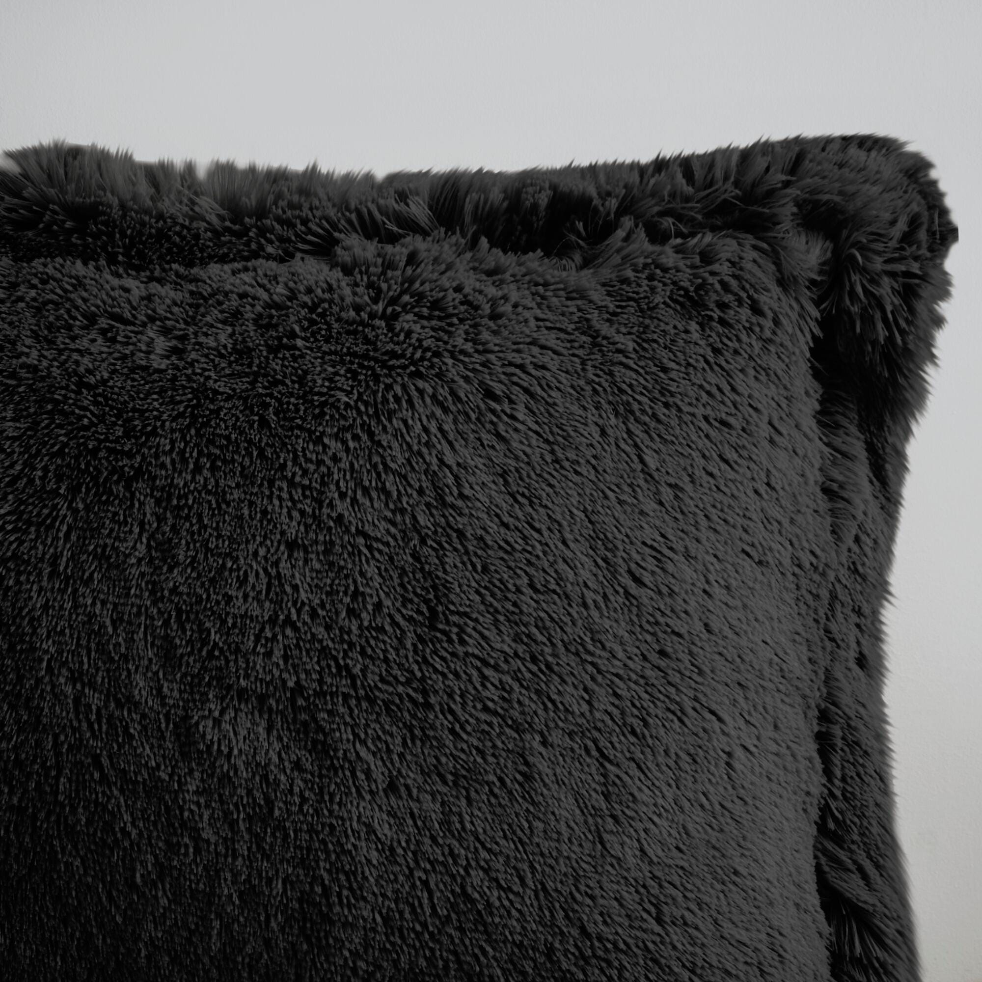 Intelligent Design Malea Twin/Twin XL Shaggy Long Fur Comforter Mini Set, Black, large