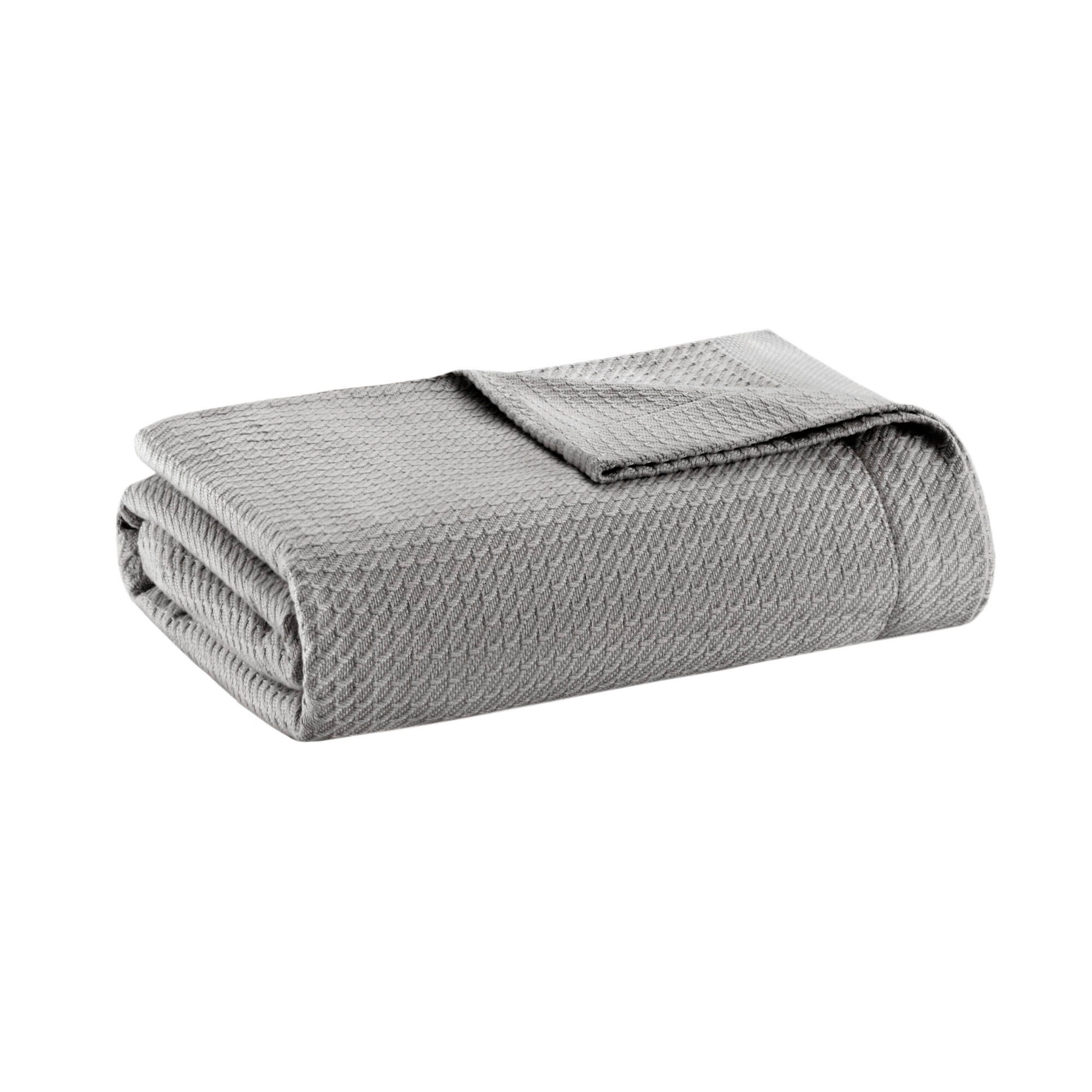 Madison Park Egyptian Cotton King Blanket, Gray, large