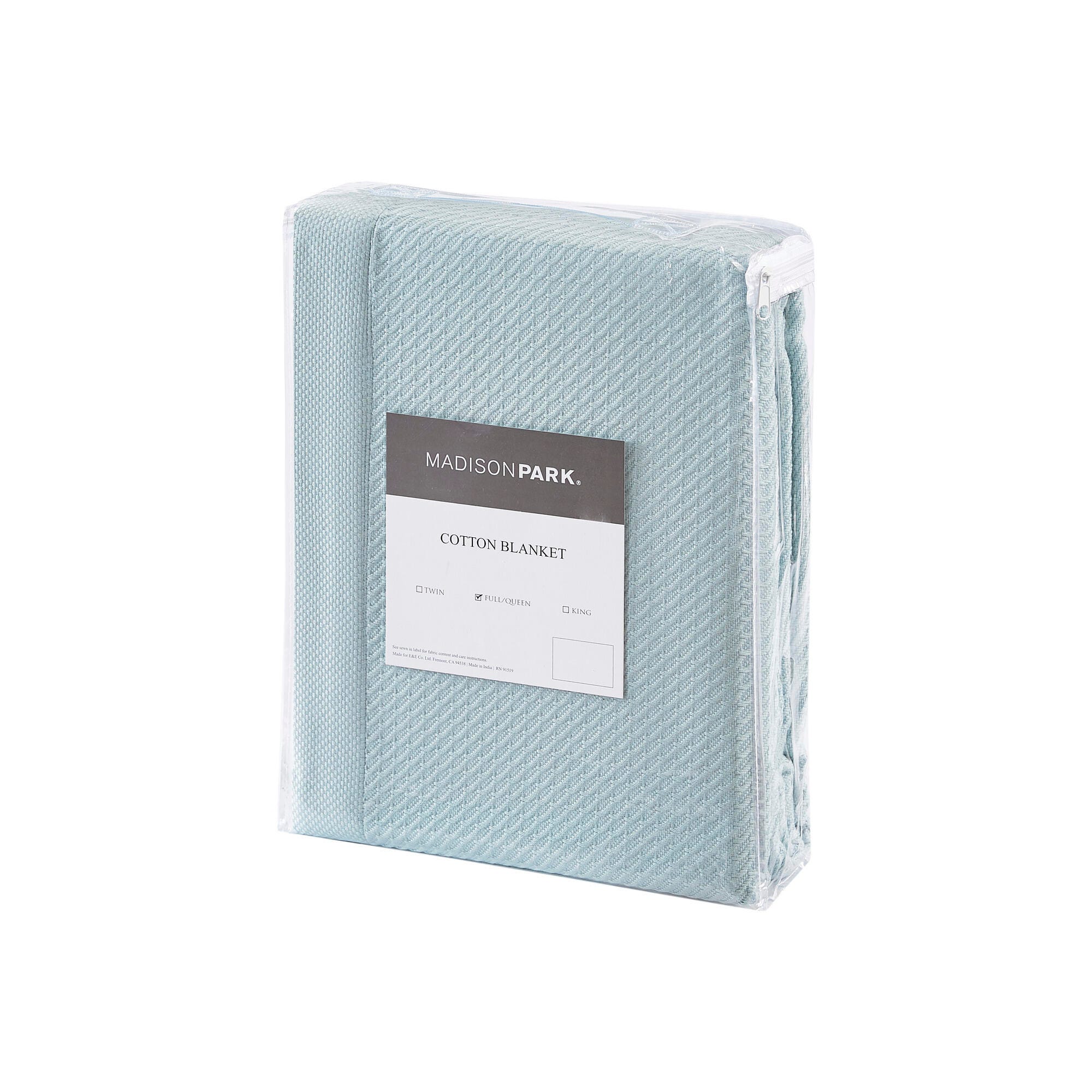 Madison Park Egyptian Cotton Full/Queen Blanket, Light Blue, large
