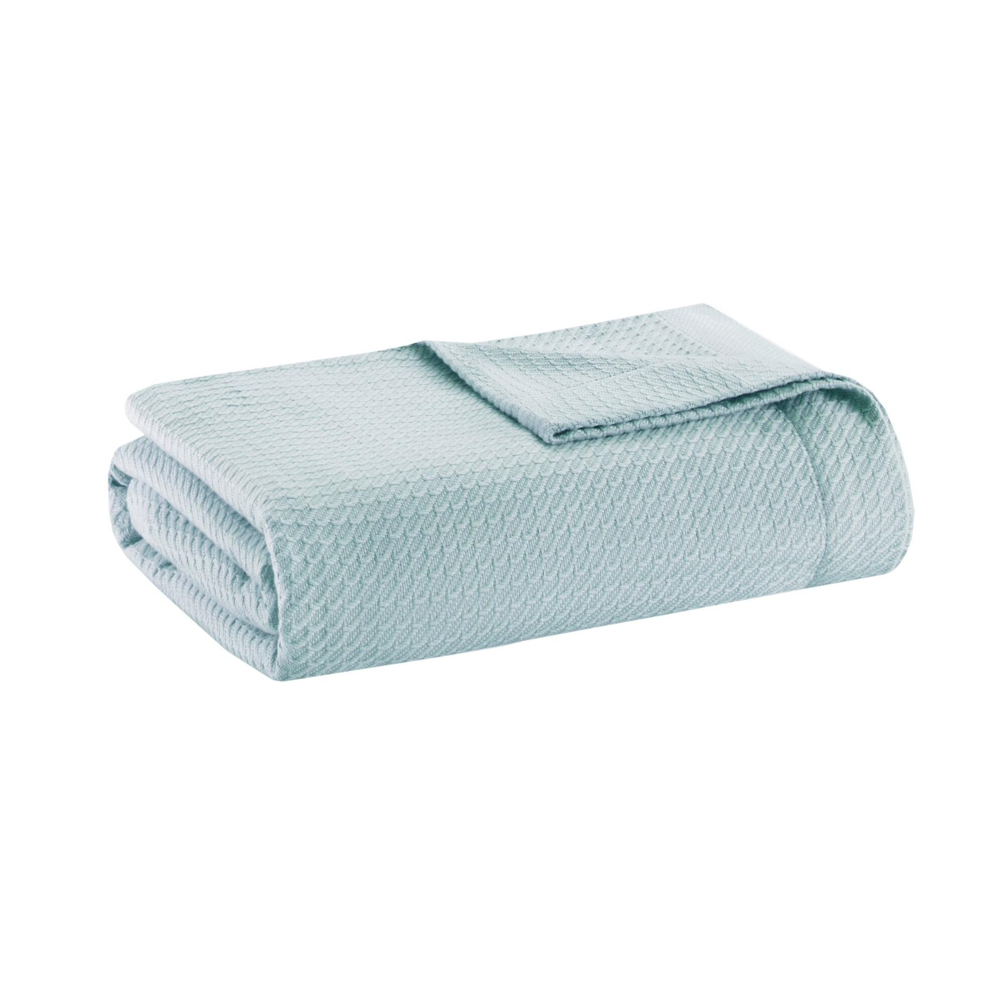 Madison Park Egyptian Cotton King Blanket, Light Blue, large