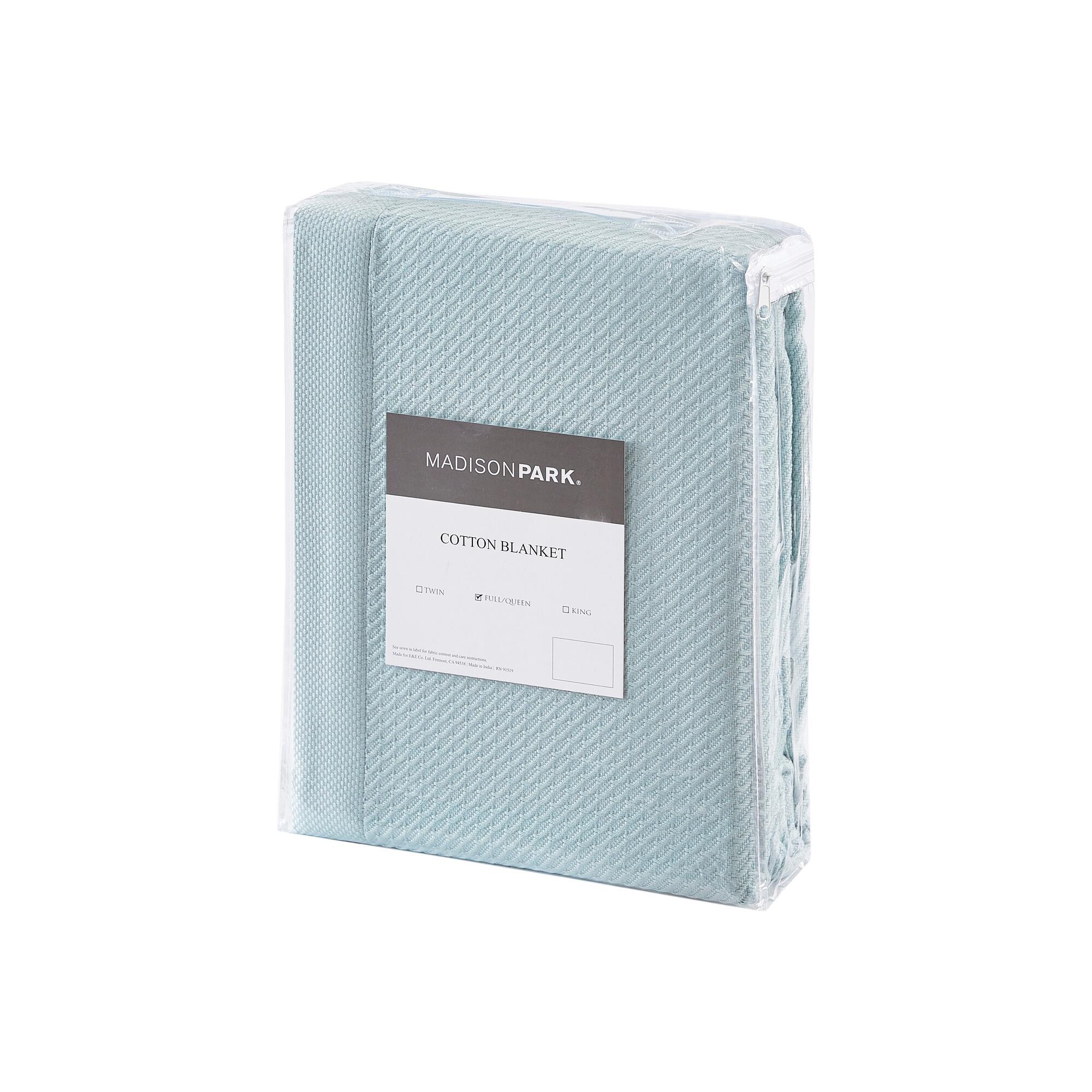 Madison Park Egyptian Cotton King Blanket, Light Blue, large