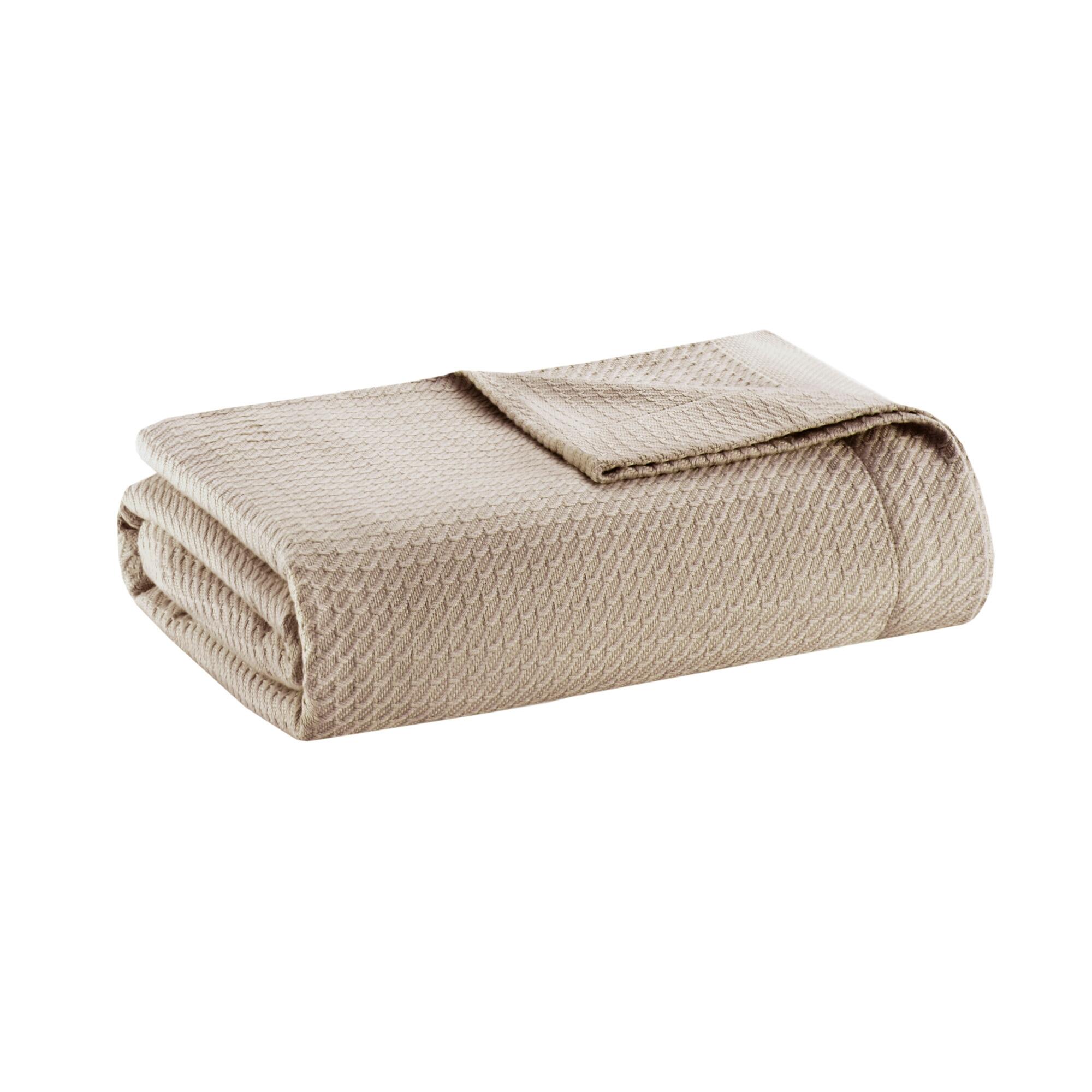 Madison Park Egyptian Cotton King Blanket, Khaki, large