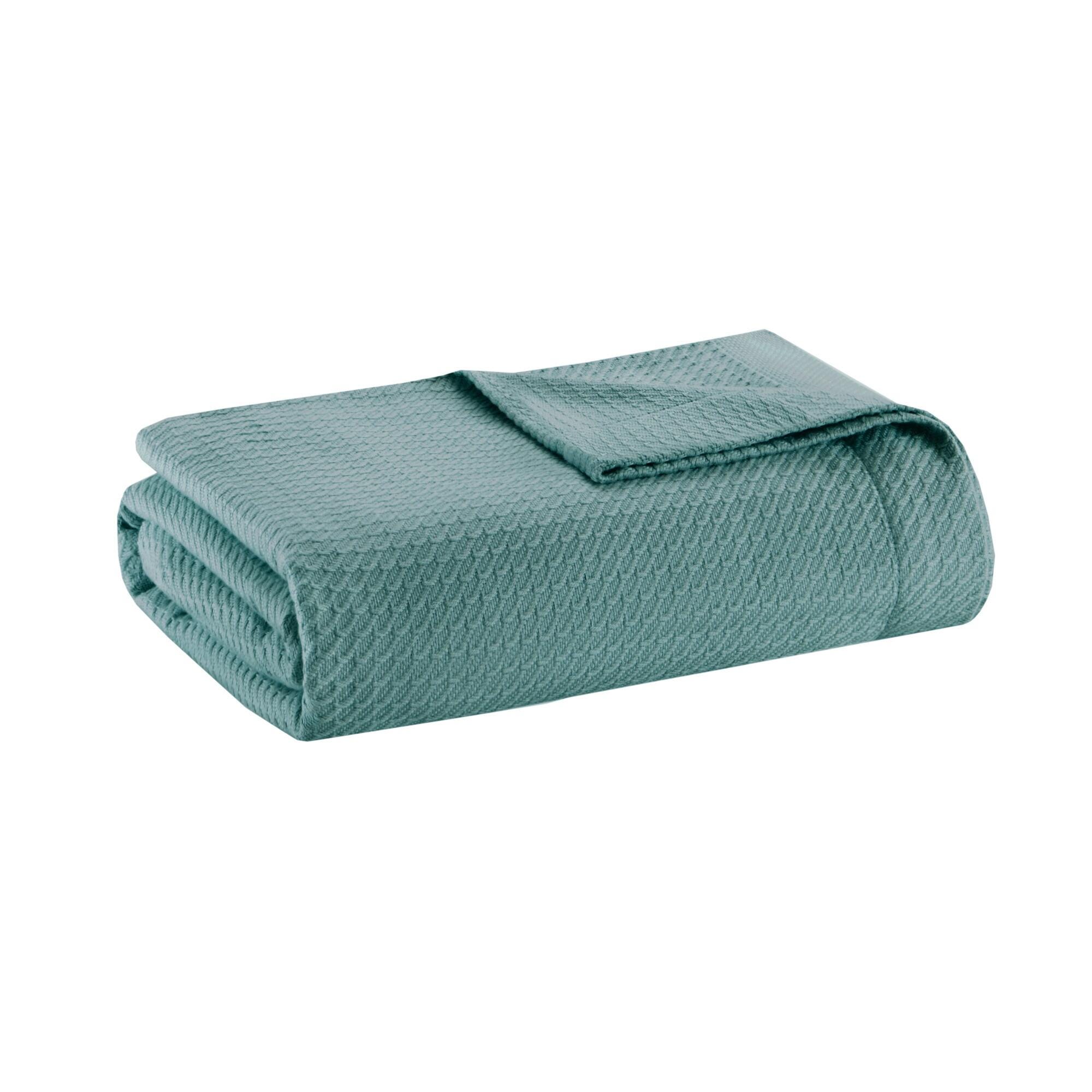 Madison Park Egyptian Cotton Twin Blanket, Teal, large