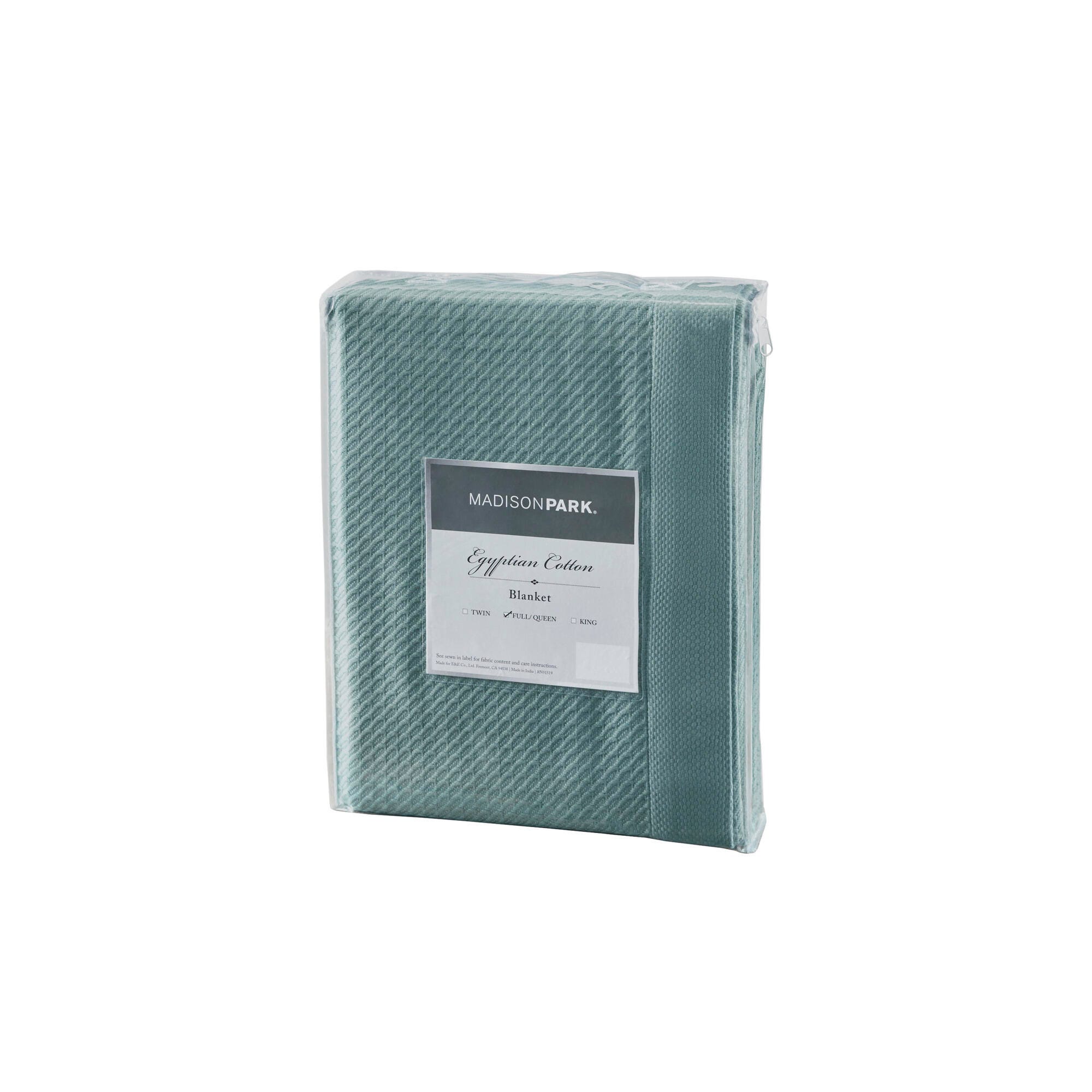 Madison Park Egyptian Cotton Twin Blanket, Teal, large