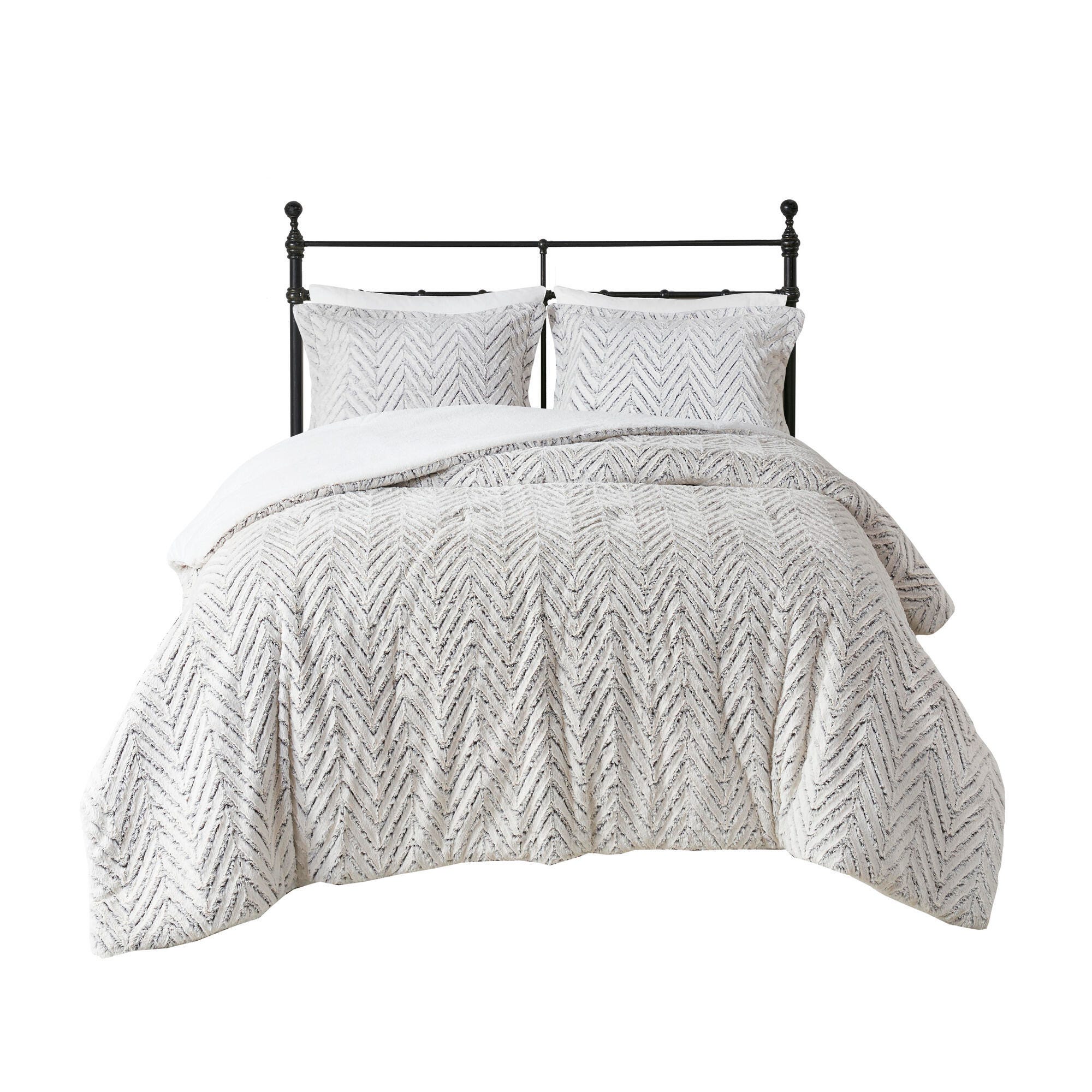 Madison Park Adelyn King/California King Ultra Plush Down Alternative Comforter Set, Ivory, rollover
