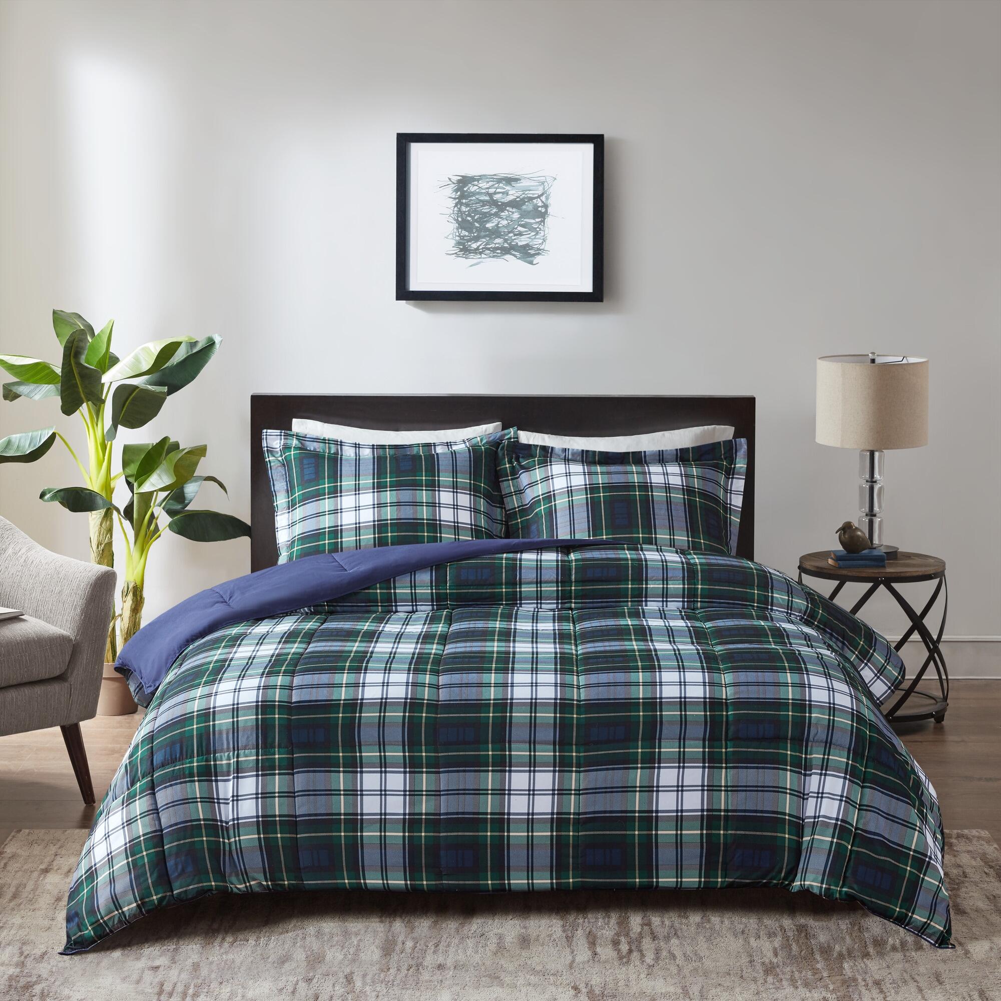 Madison Park Essentials Parkston King/California King 3M Scotchgard Down Alternative All Season Comforter Set, Navy, rollover