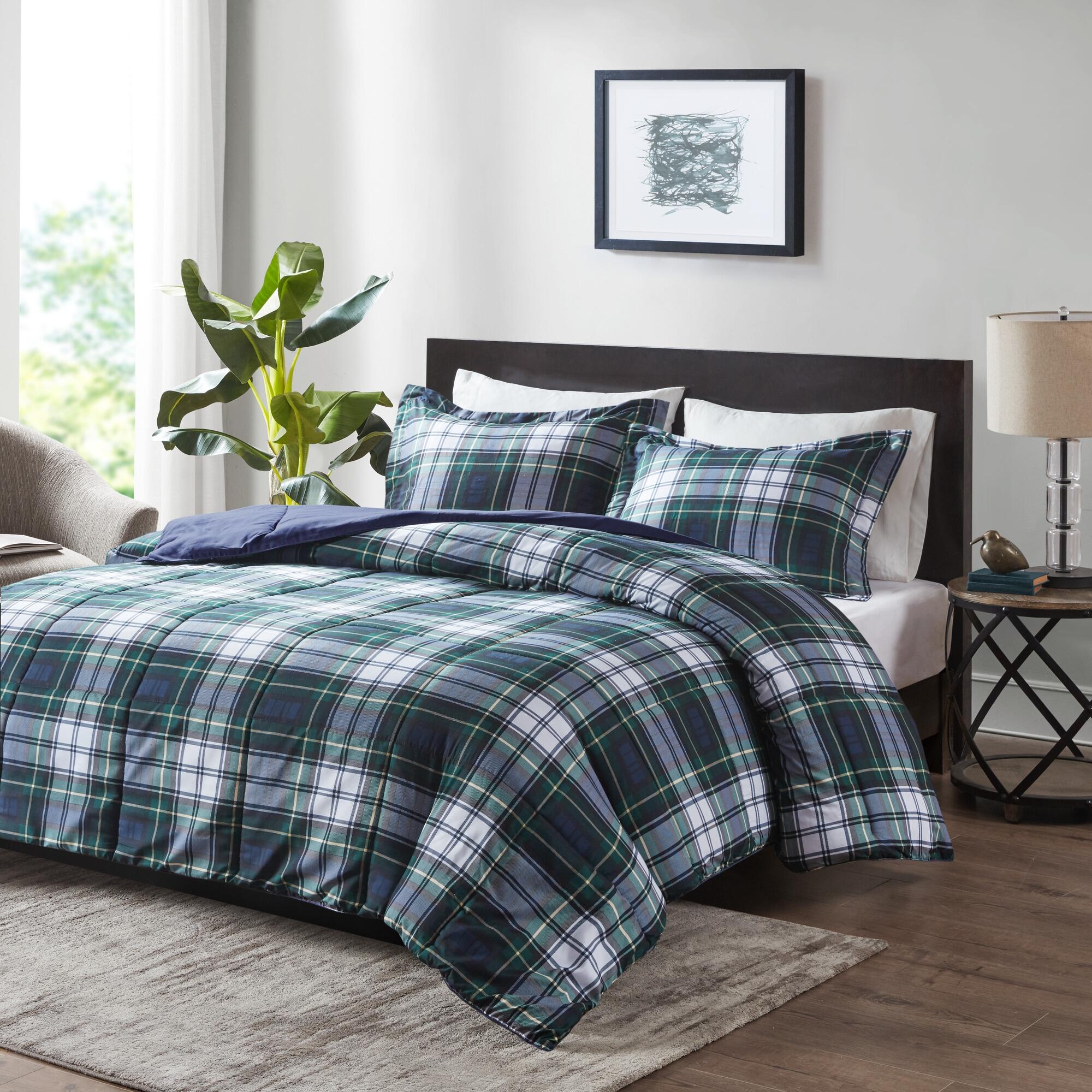 Madison Park Essentials Parkston King/California King 3M Scotchgard Down Alternative All Season Comforter Set, Navy, large