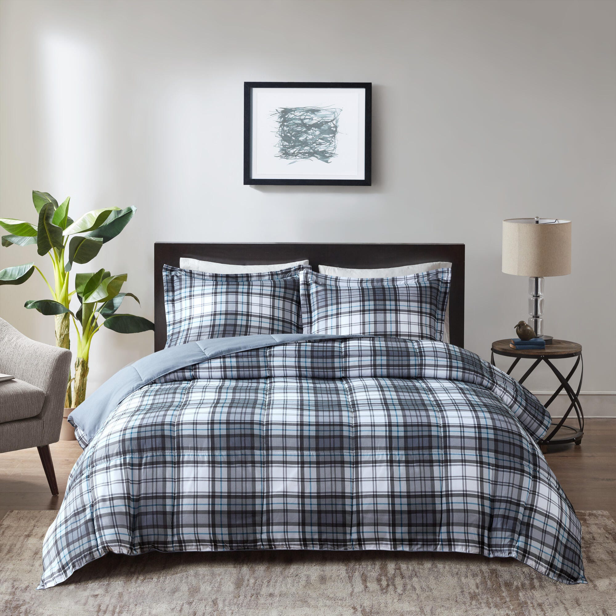 Madison Park Essentials Parkston King/California King 3M Scotchgard Down Alternative Comforter Mini Set, Gray, rollover