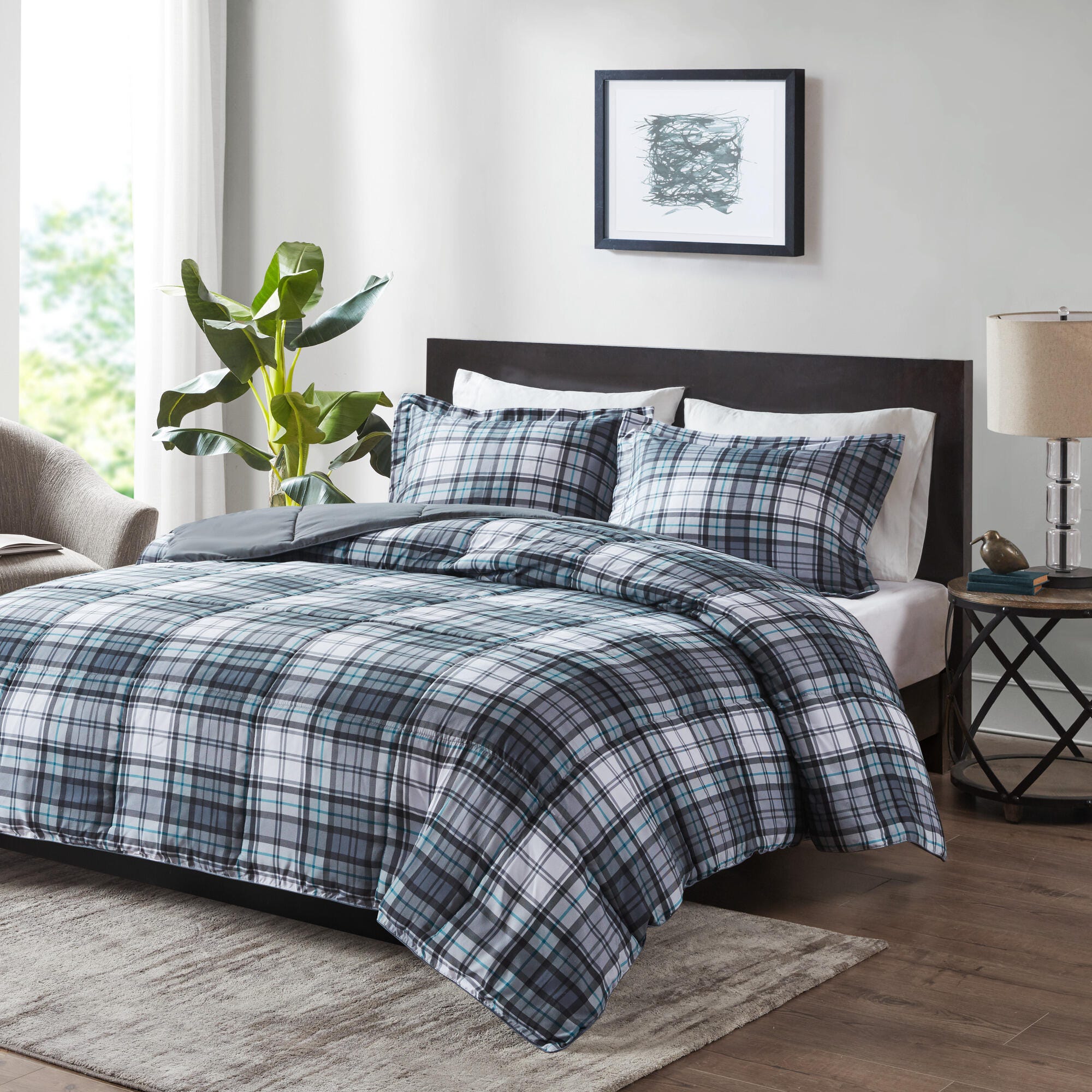 Madison Park Essentials Parkston King/California King 3M Scotchgard Down Alternative Comforter Mini Set, Gray, large