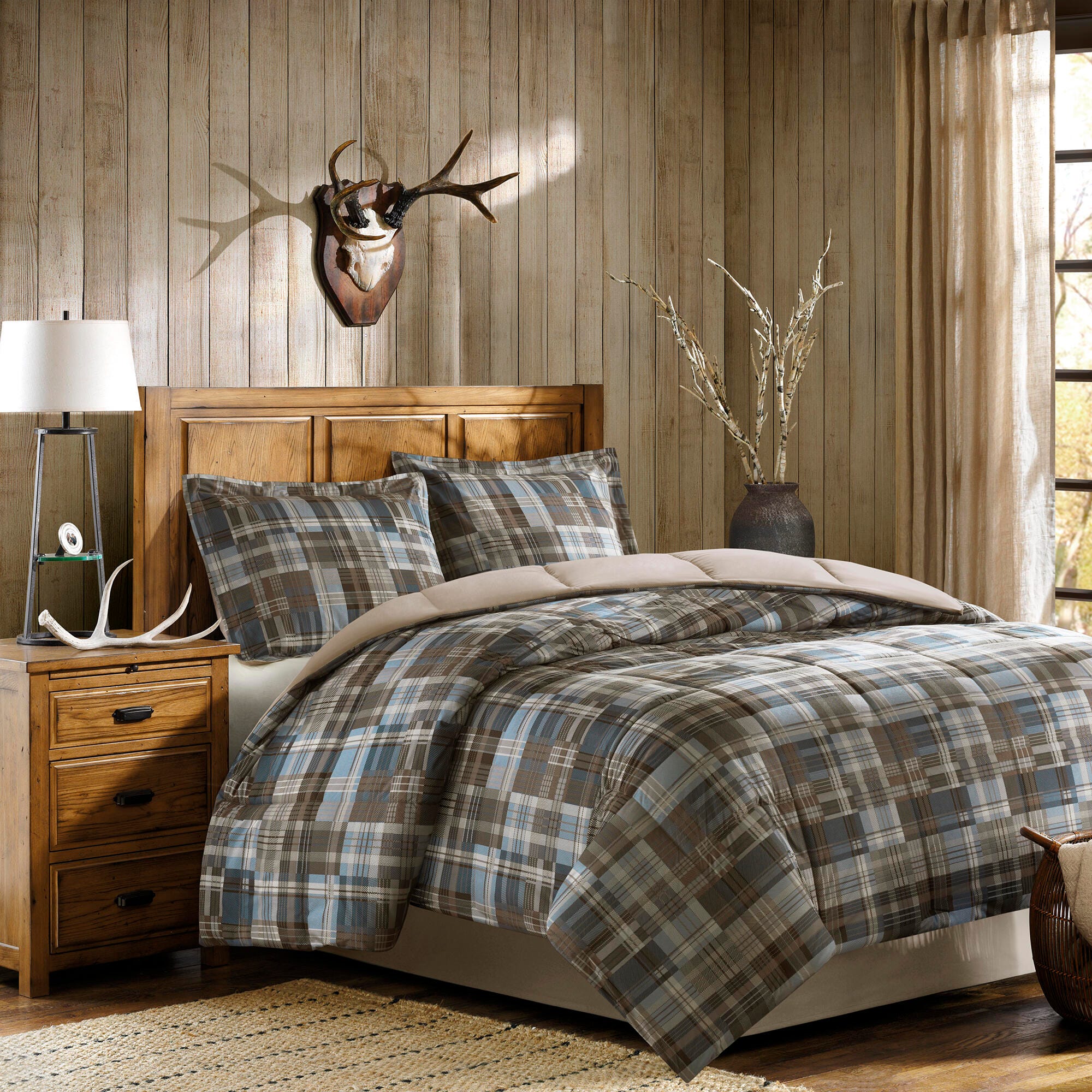 Woolrich White River Twin Down Alternative Comforter Mini Set, Multi, large