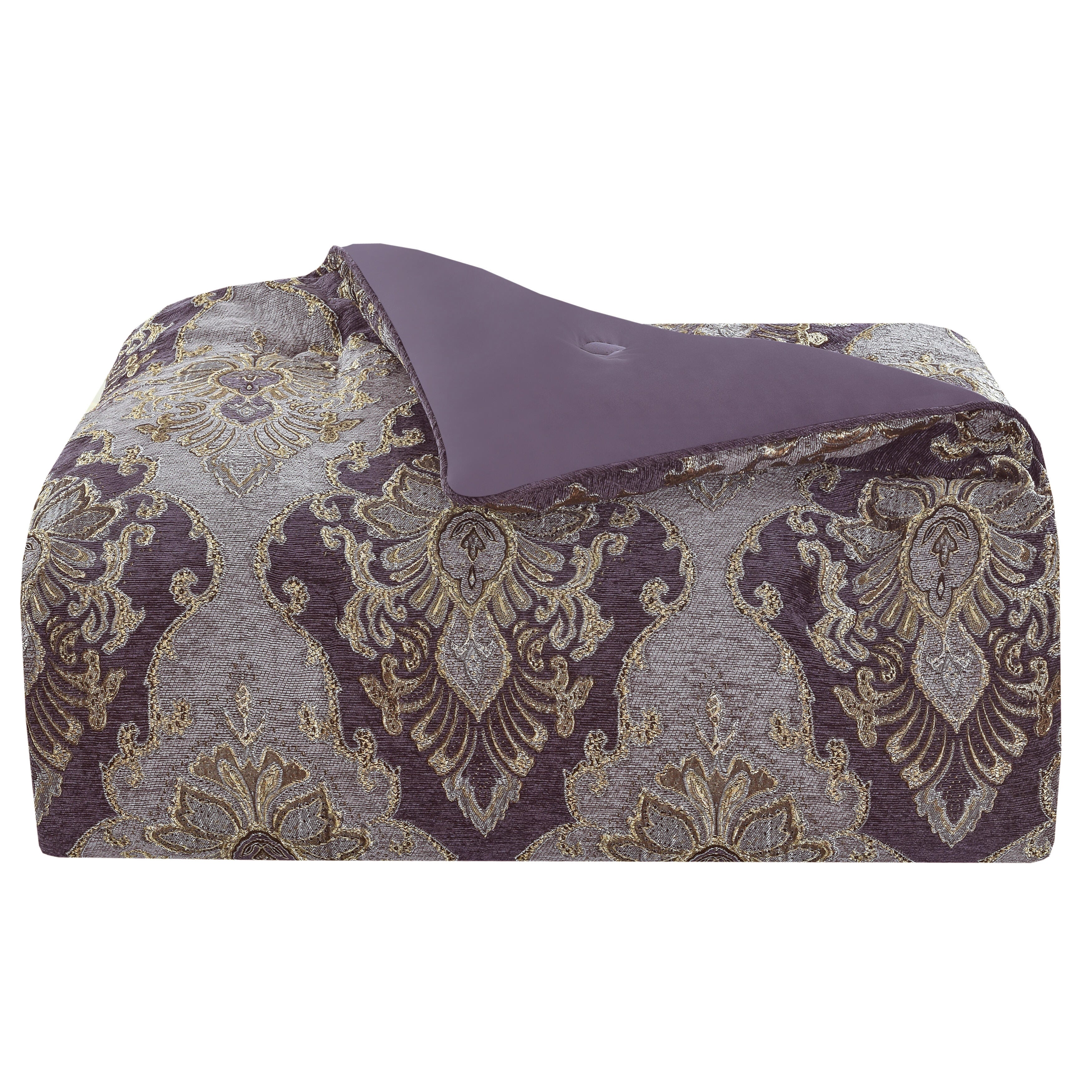 Five Queens Court Dominique Queen 4 Piece Comforter Set, Lavender, rollover