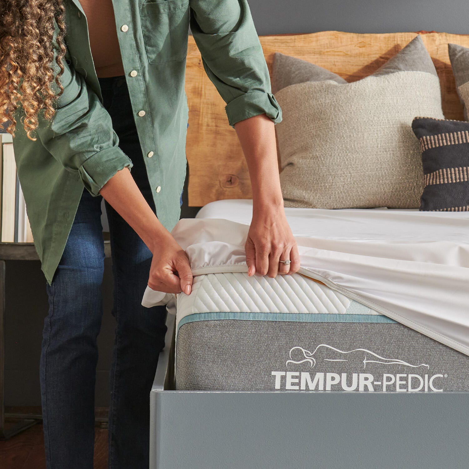 Tempur-Protect Twin Mattress Protector, White, large