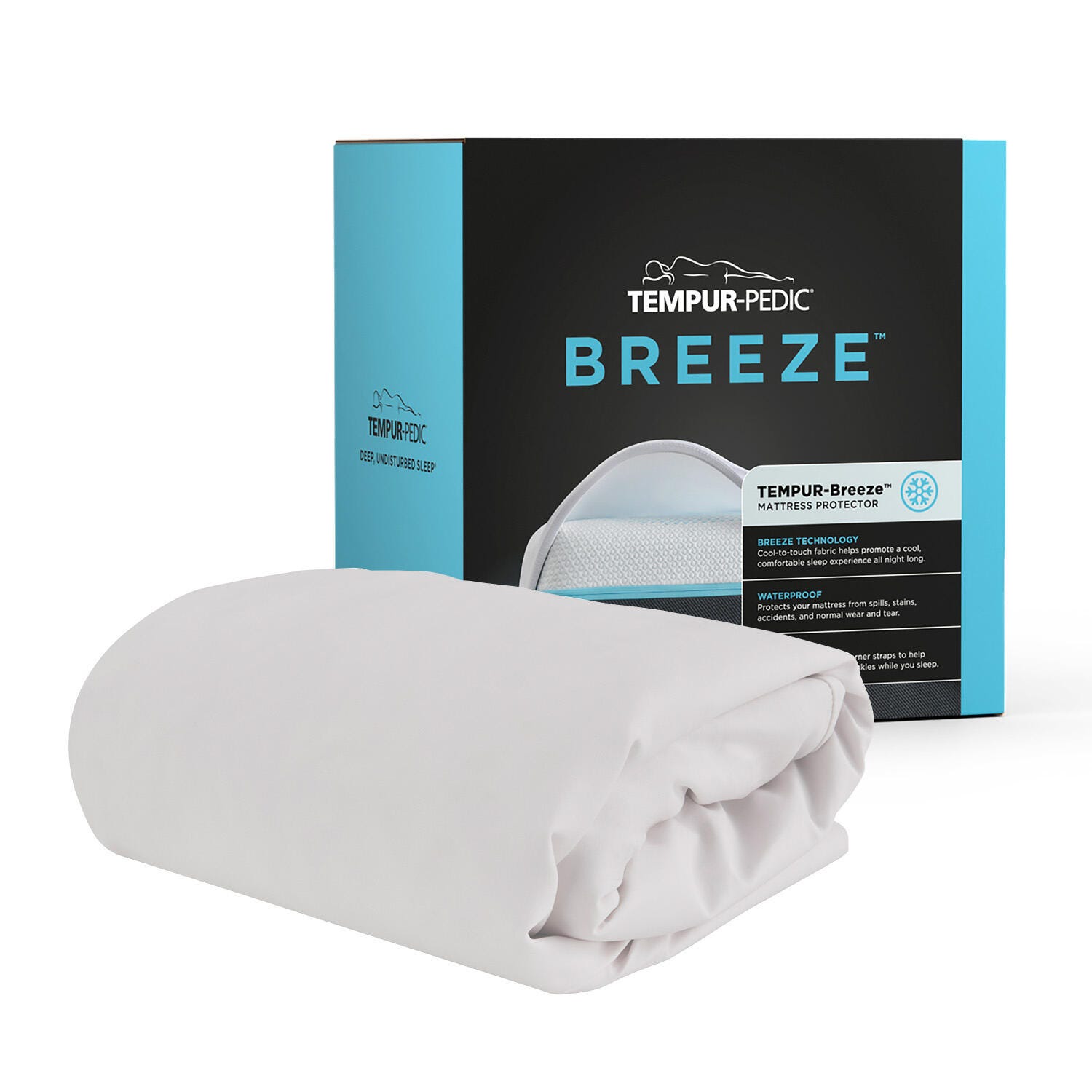 Tempur-Protect Breeze Split California King Mattress Protector, White, large