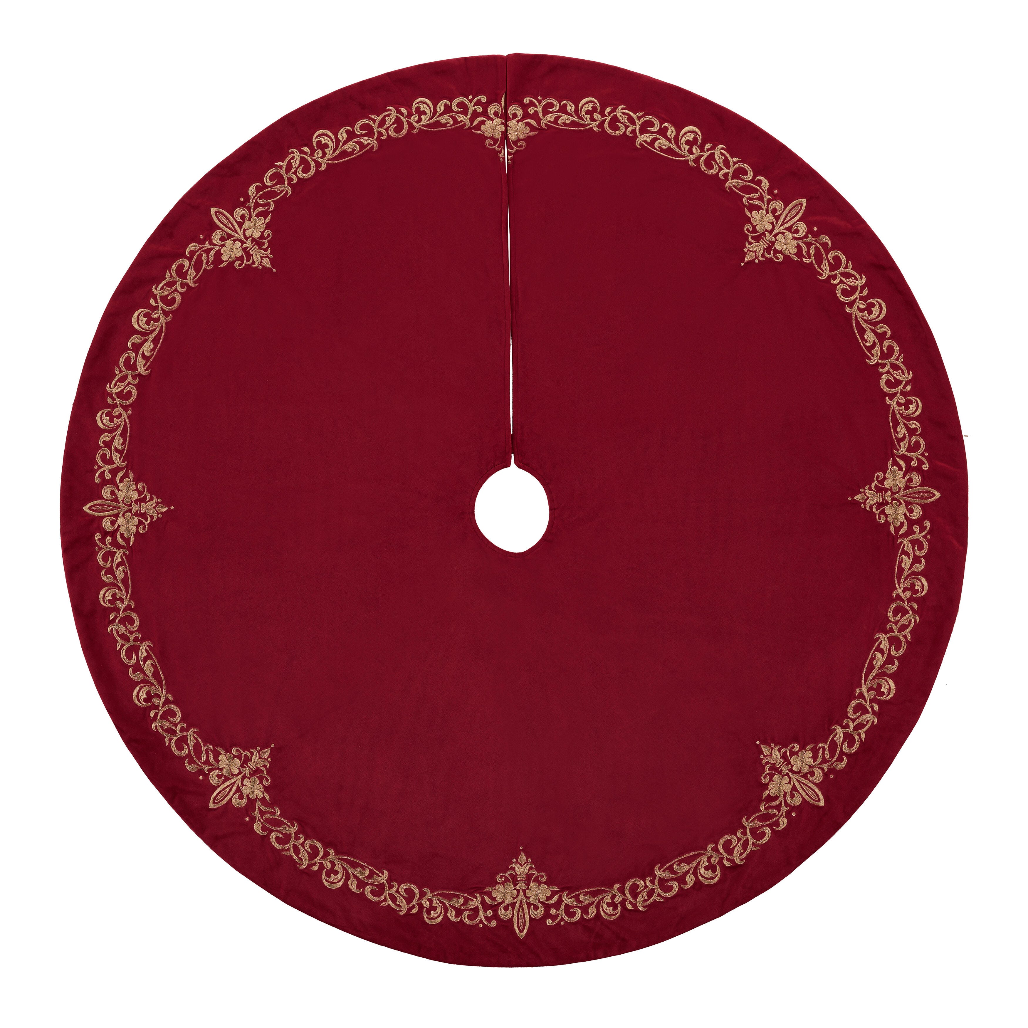 J. Queen New York Noelle Tree Skirt Christmas Tree Skirt, Crimson