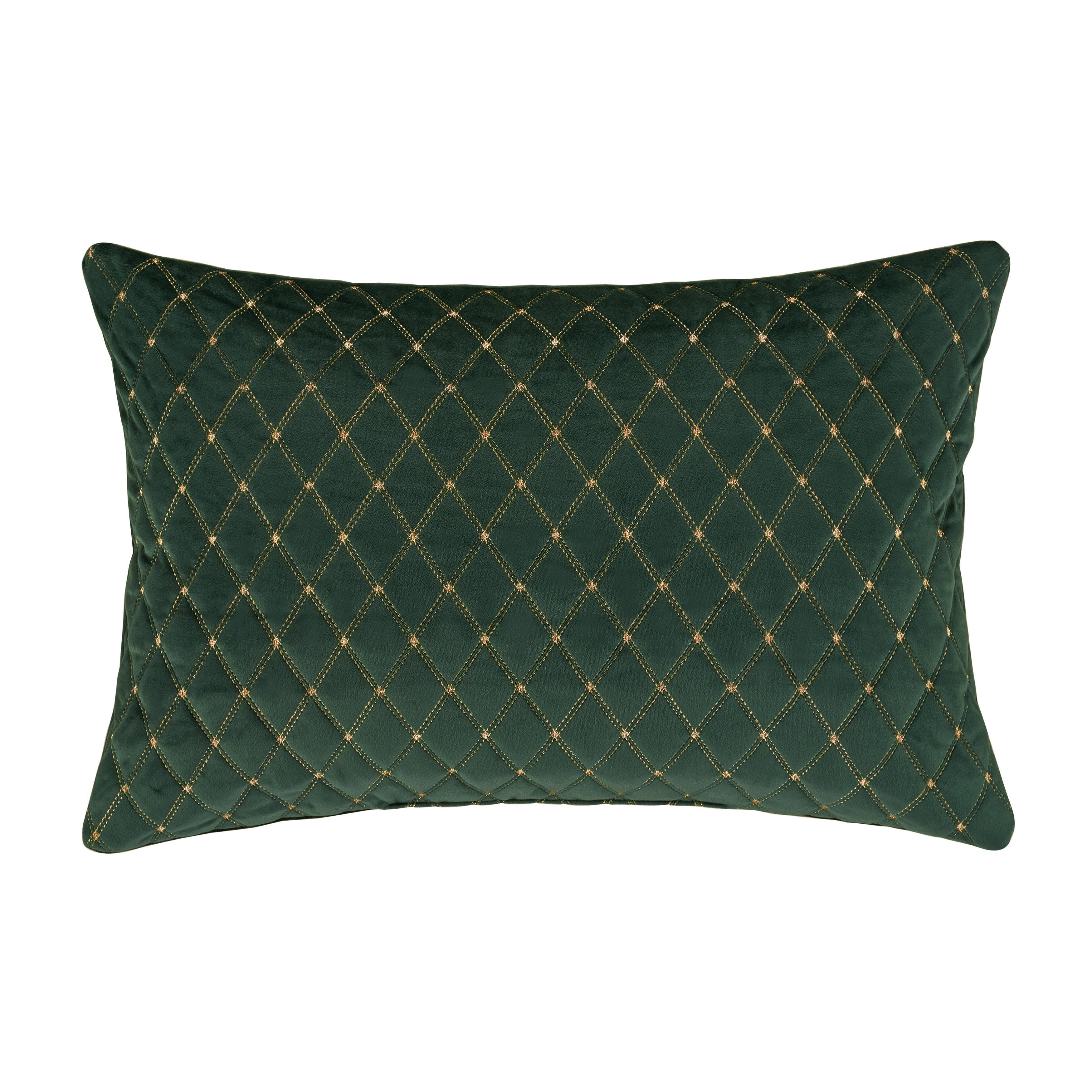 J. Queen New York Grandeur Evergreen Quilted Boudoir Decorative Throw Pillow, , large