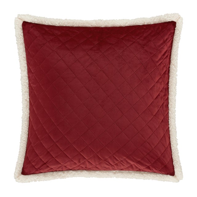 J. Queen New York Casey Sherpa Crimson Euro Quilted Sham