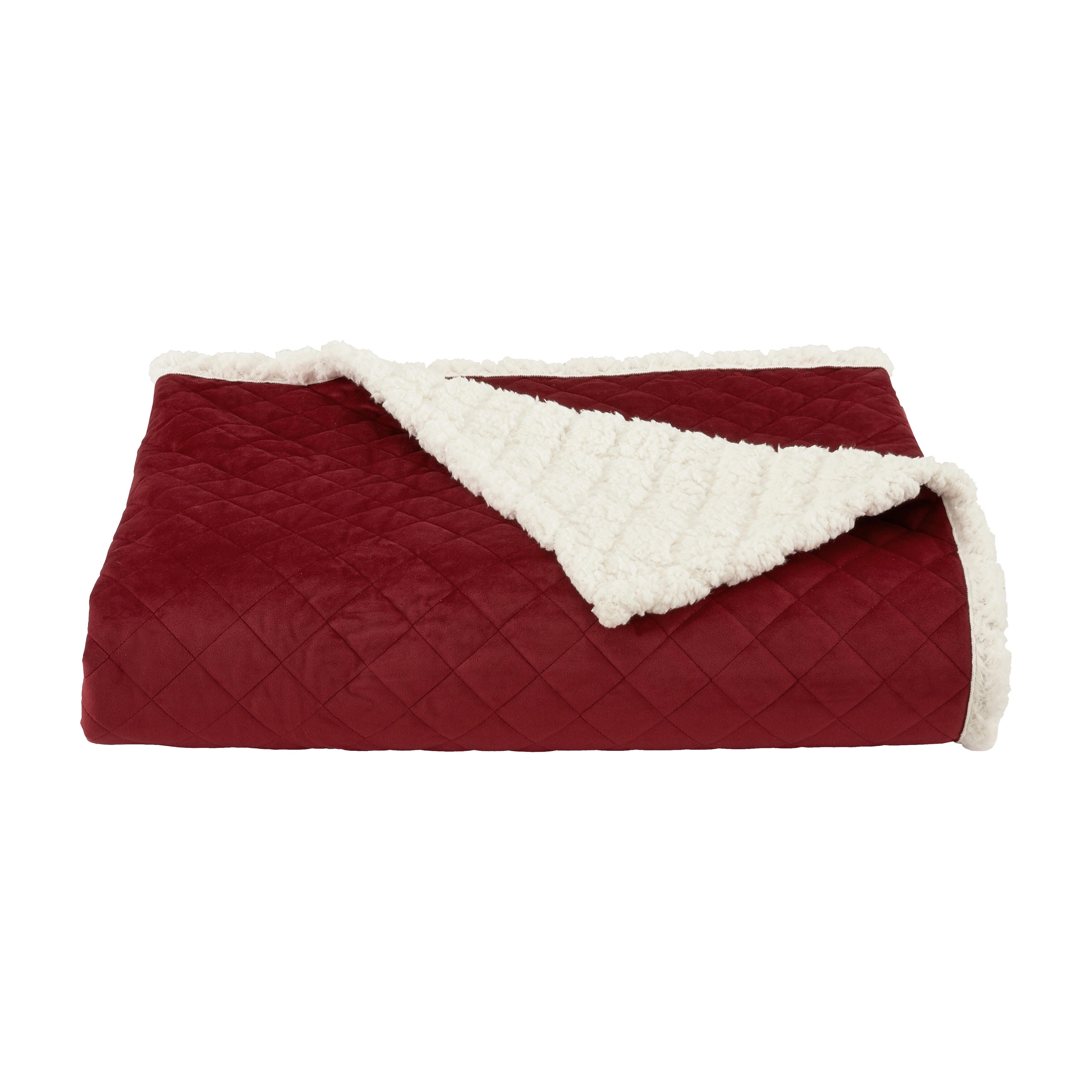 J. Queen New York Casey Sherpa Crimson King/Cal King 3Pc. Quilt Set, Crimson, large